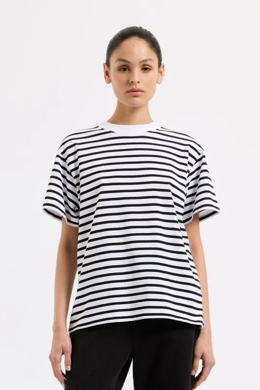 ORGANIC STRIPE BOYFRIEND TEE sold by Nude Lucy