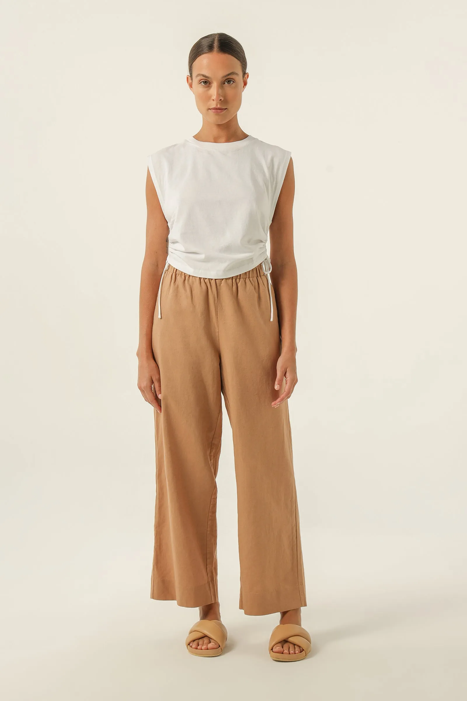 ROWAN ORGANIC DRAWSTRING TANK sold by Nude Lucy