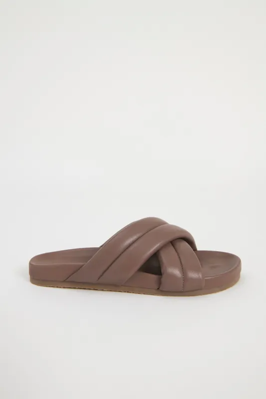 CROSSOVER LEATHER SLIDE sold by Nude Lucy