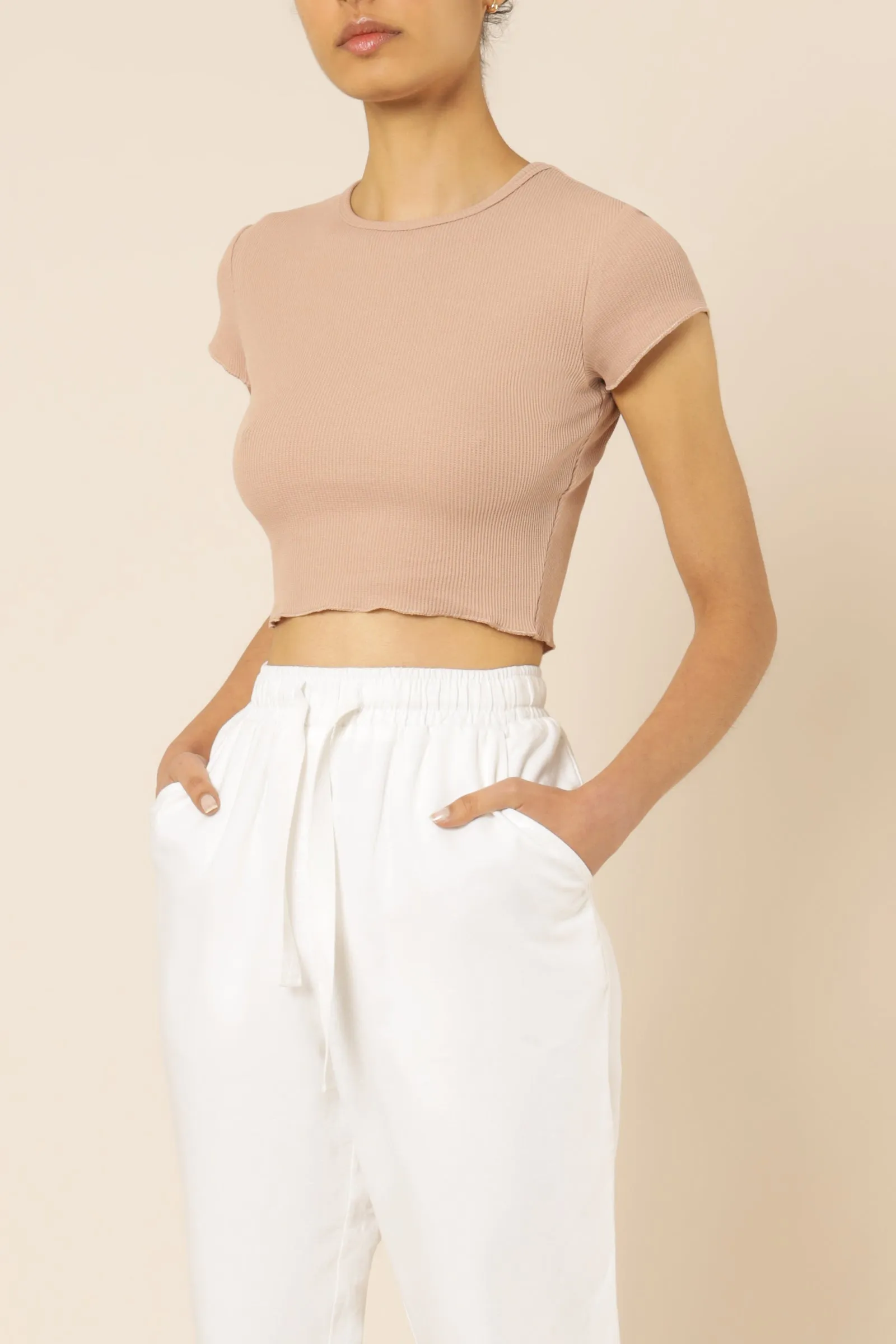 CAMERON BASIC WAFFLE TEE sold by Nude Lucy product image thumbnail 3