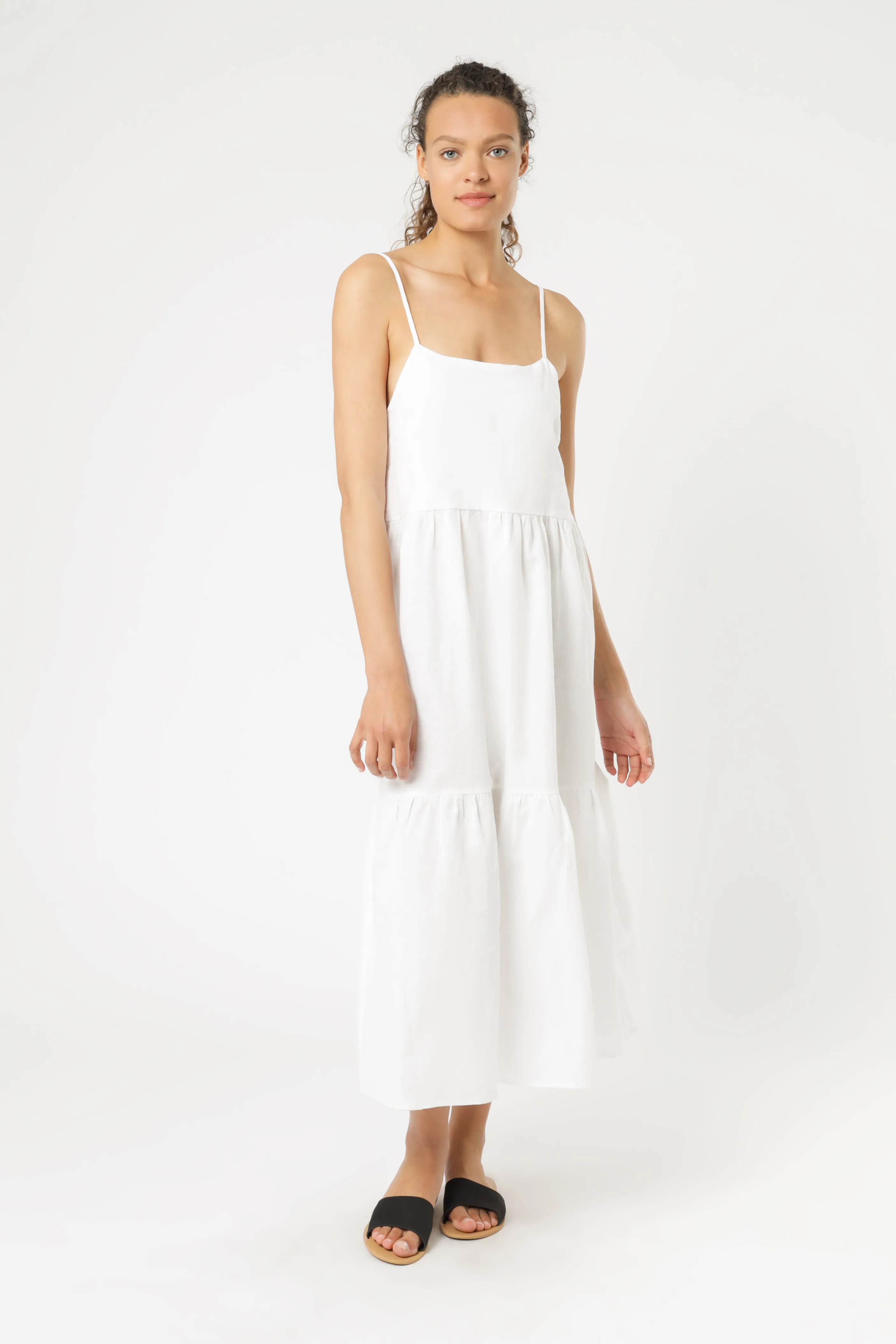 MILES LINEN MIDI DRESS sold by Nude Lucy
