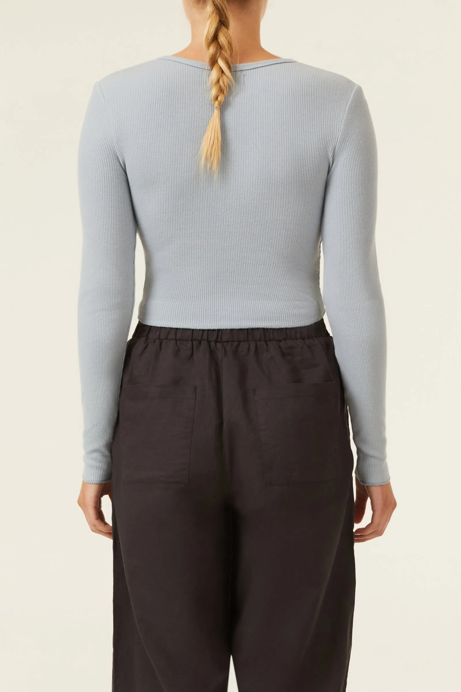 EDEN BUTTON FRONT WAFFLE TEE sold by Nude Lucy product image thumbnail 4