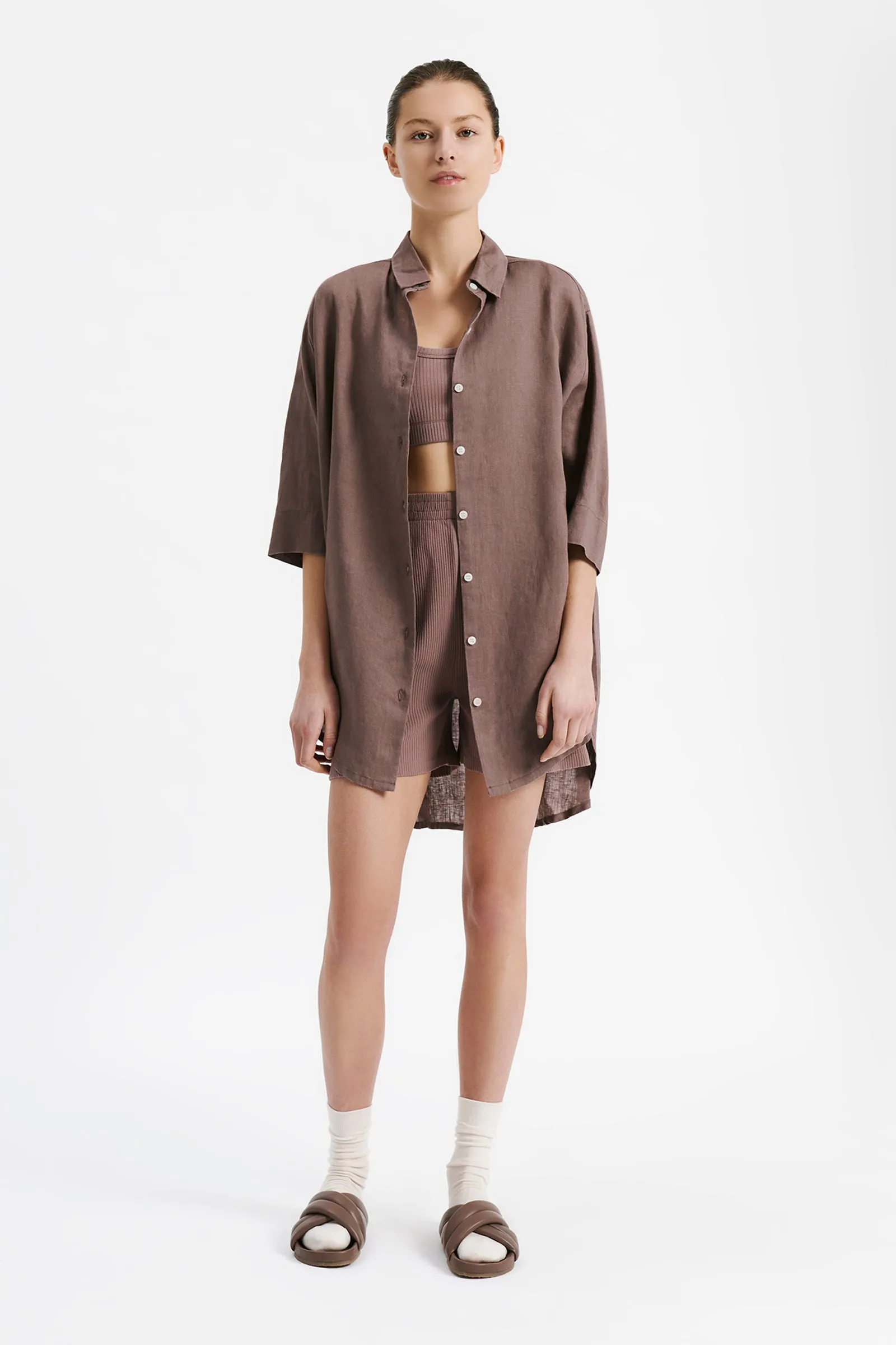 NUDE LOUNGE LONGLINE SHIRT sold by Nude Lucy