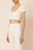 NUDE RIBBED LOUNGE BUTTON TEE sold by Nude Lucy