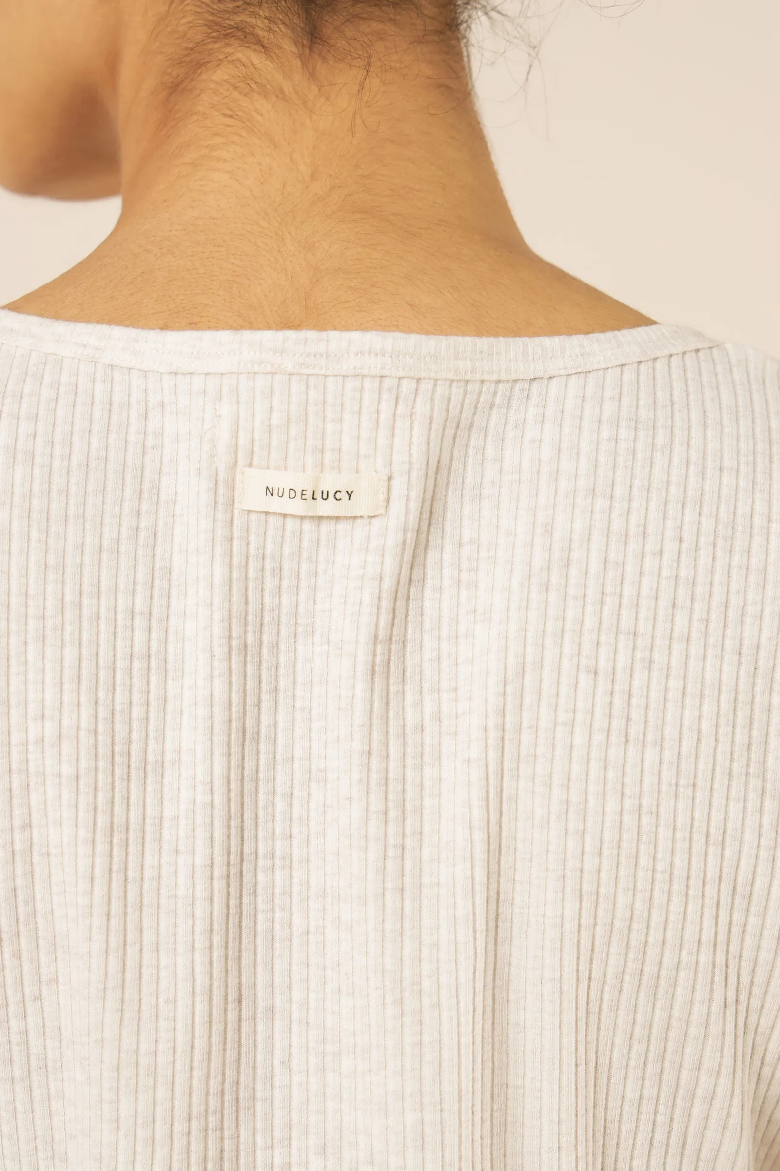 NUDE RIBBED LOUNGE BUTTON TEE sold by Nude Lucy product image thumbnail 5