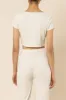 NUDE RIBBED LOUNGE BUTTON TEE sold by Nude Lucy