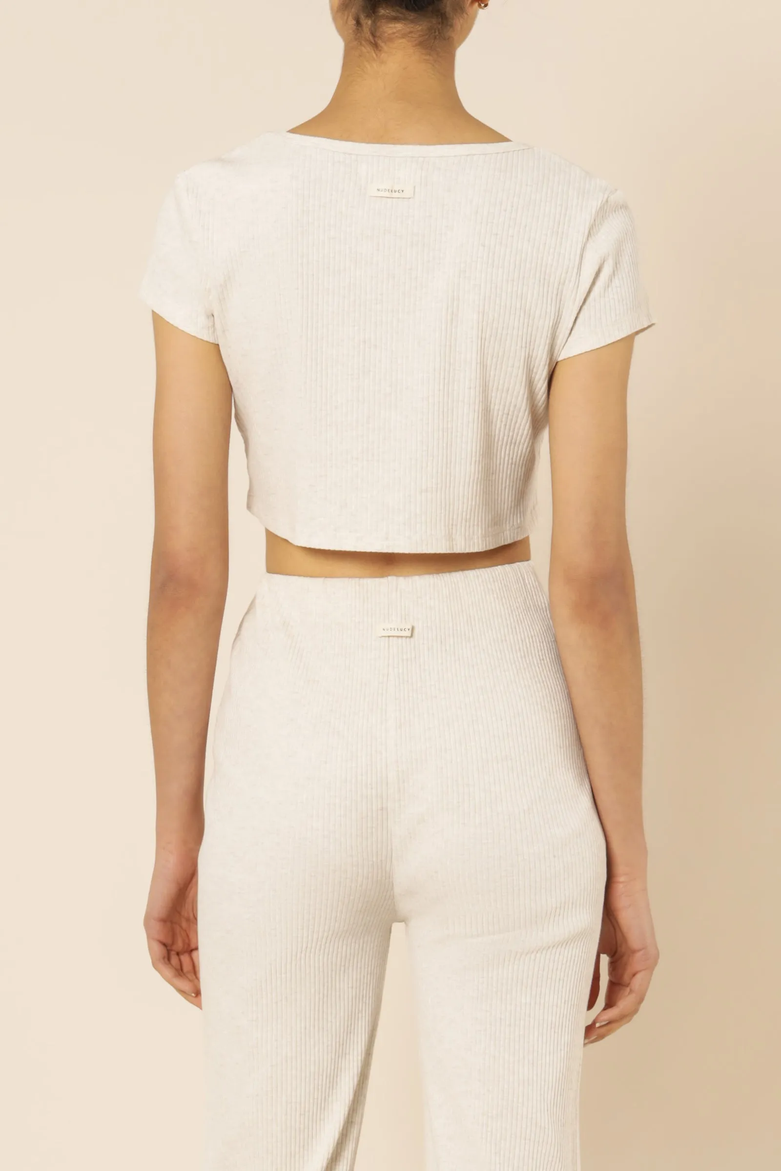 NUDE RIBBED LOUNGE BUTTON TEE sold by Nude Lucy product image thumbnail 4