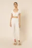 NUDE RIBBED LOUNGE BUTTON TEE sold by Nude Lucy