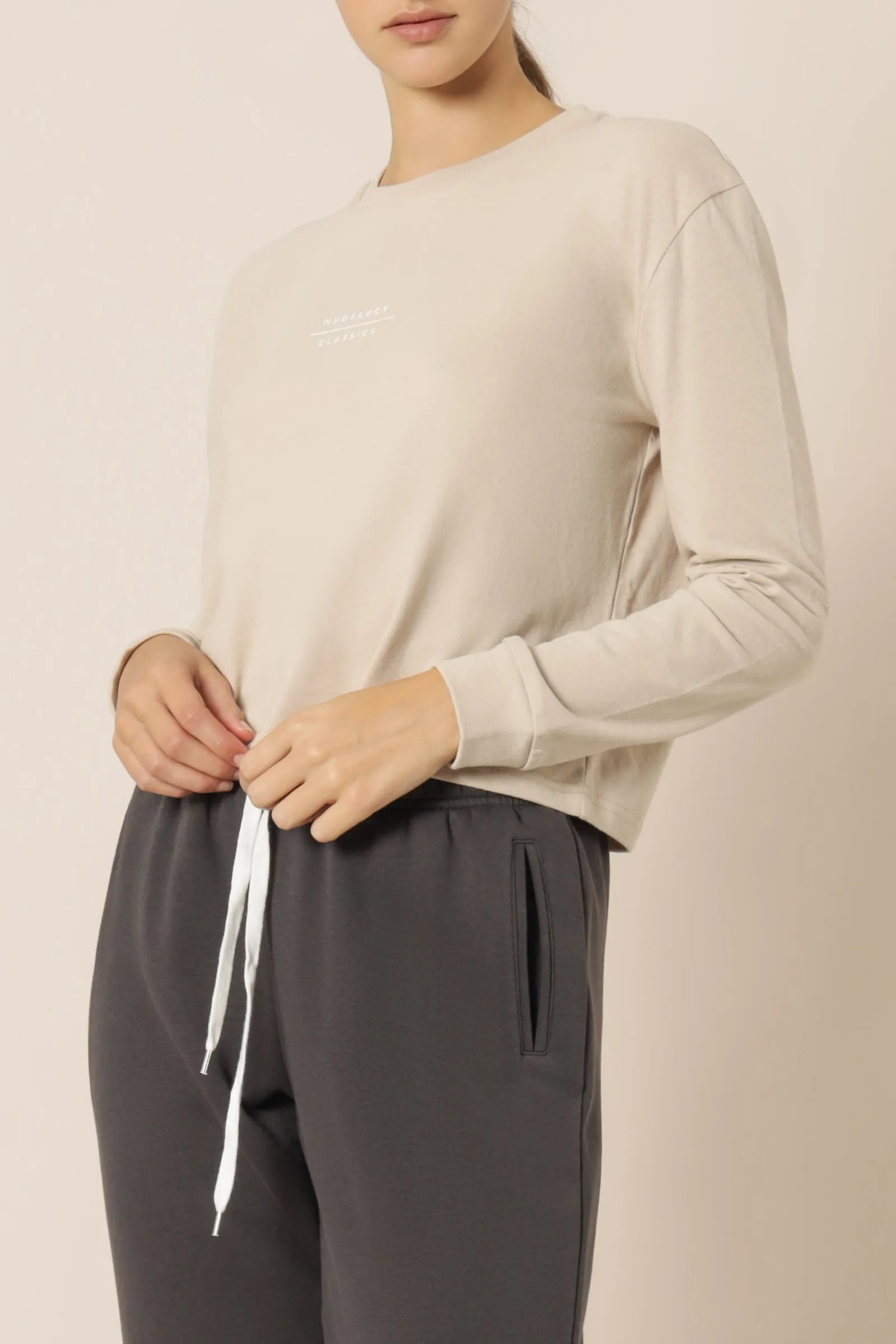 NUDE CLASSICS LS SLOGAN TEE sold by Nude Lucy product image thumbnail 2