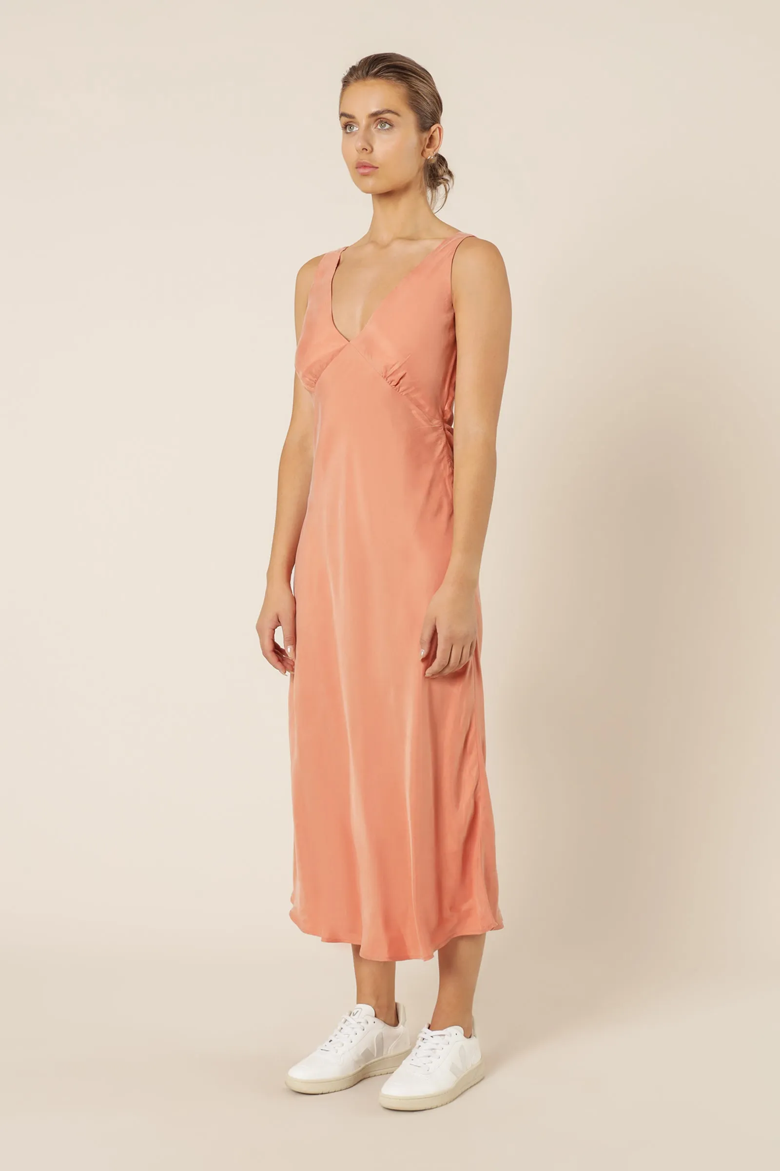REESE CUPRO V NECK MIDI DRESS sold by Nude Lucy product image thumbnail 3
