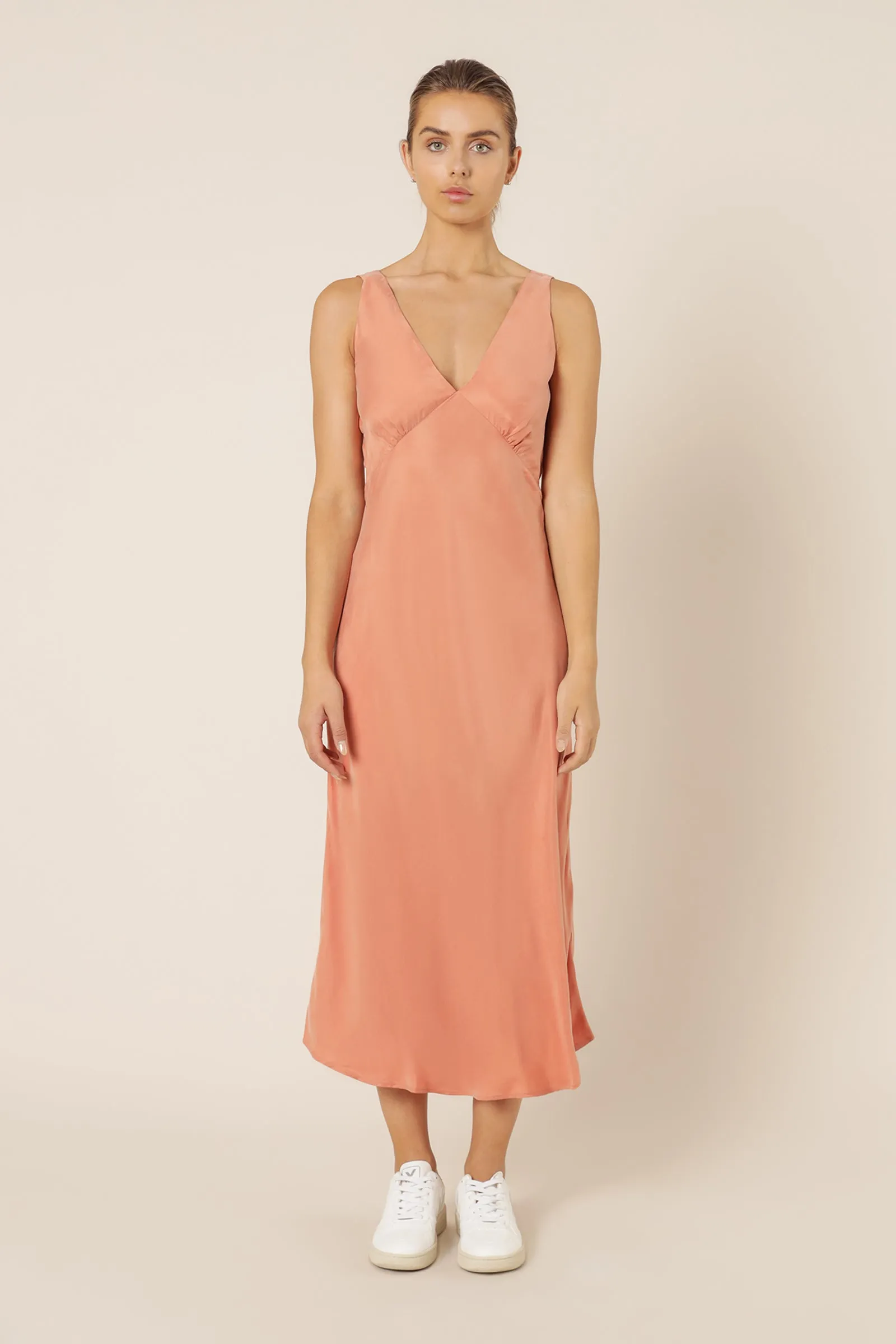 REESE CUPRO V NECK MIDI DRESS sold by Nude Lucy product image thumbnail 2