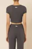 NUDE RIBBED LOUNGE BUTTON TEE sold by Nude Lucy