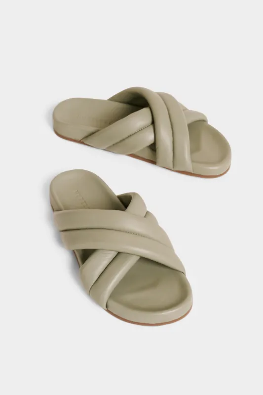 CROSSOVER LEATHER SLIDE sold by Nude Lucy