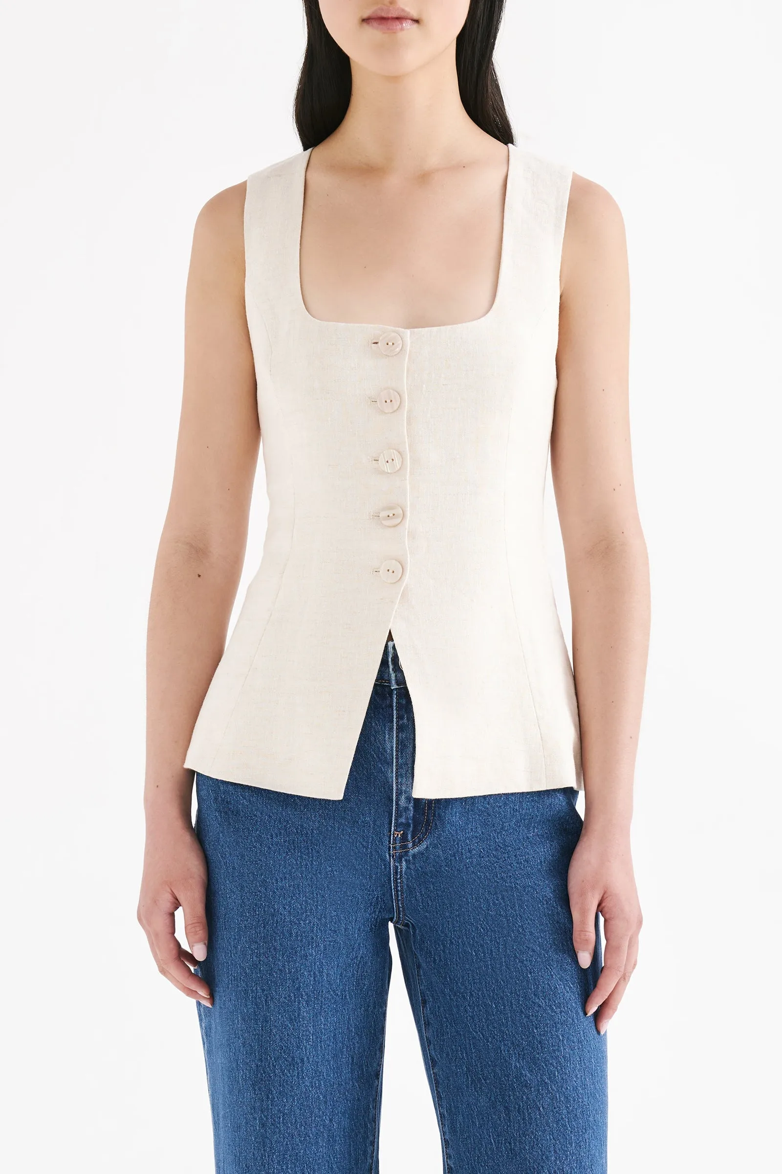 CLIO LINEN VEST sold by Nude Lucy product image thumbnail 2