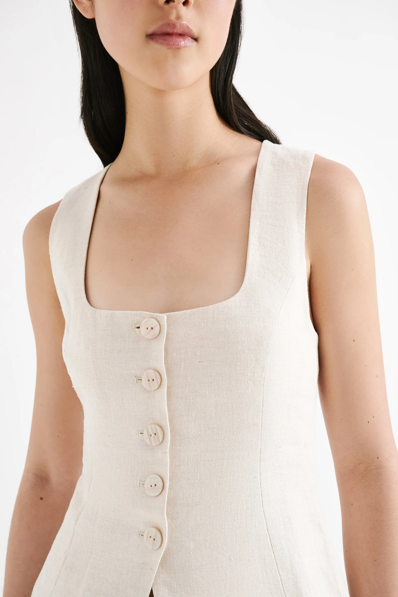 CLIO LINEN VEST sold by Nude Lucy product image thumbnail 5