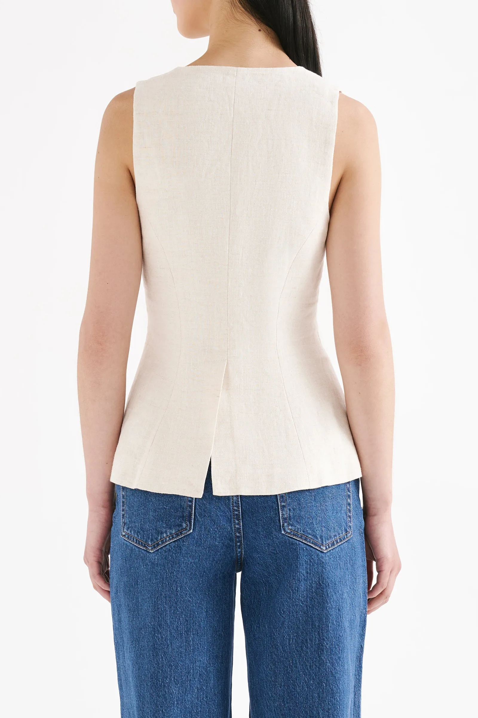 CLIO LINEN VEST sold by Nude Lucy product image thumbnail 4