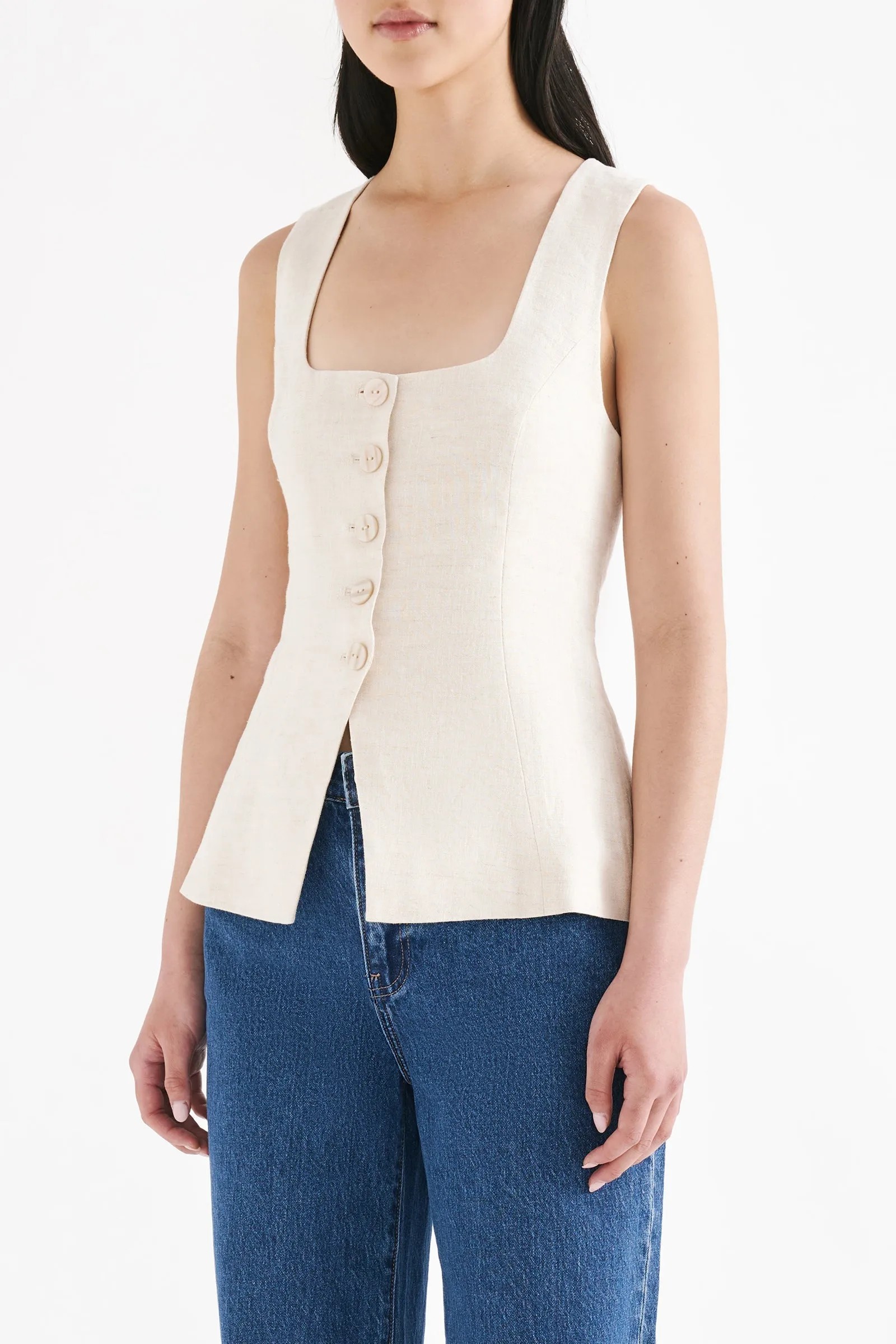 CLIO LINEN VEST sold by Nude Lucy product image thumbnail 3