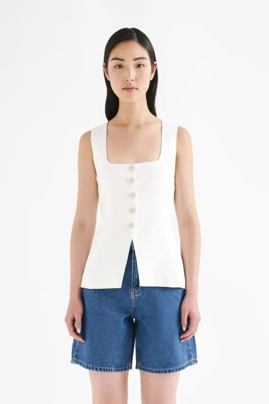 CLIO LINEN VEST sold by Nude Lucy