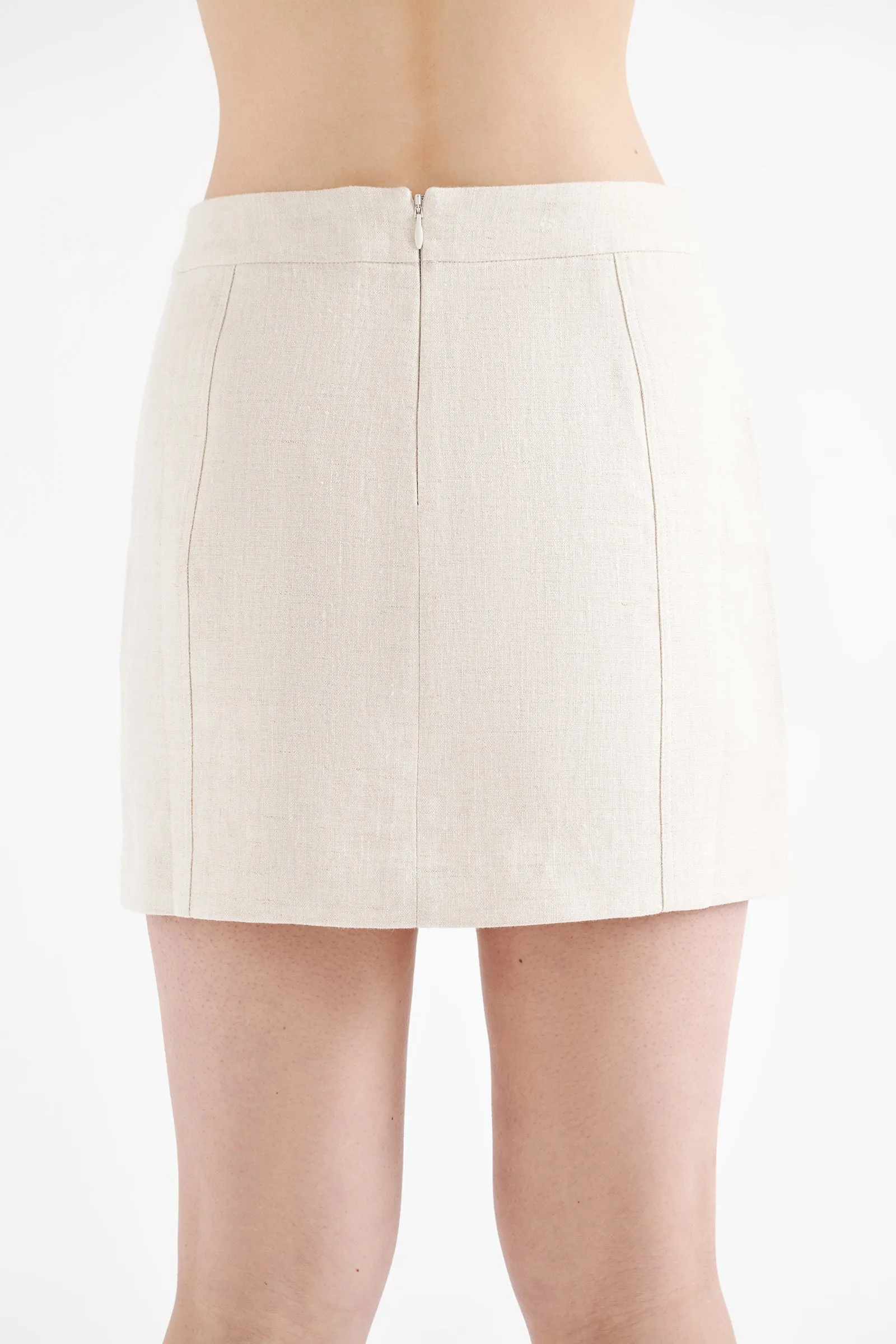 CLIO LINEN MINI SKIRT sold by Nude Lucy product image thumbnail 4
