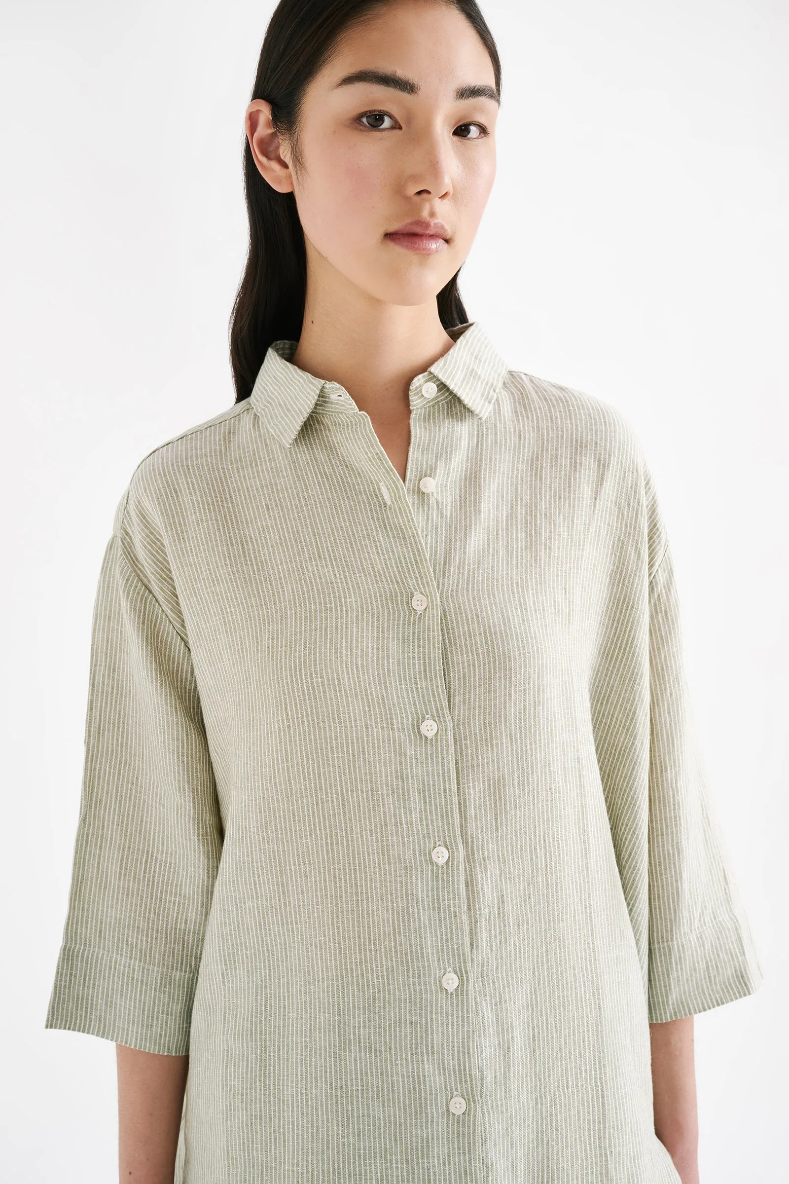 LOUNGE STRIPE LINEN SHIRT sold by Nude Lucy product image thumbnail 5