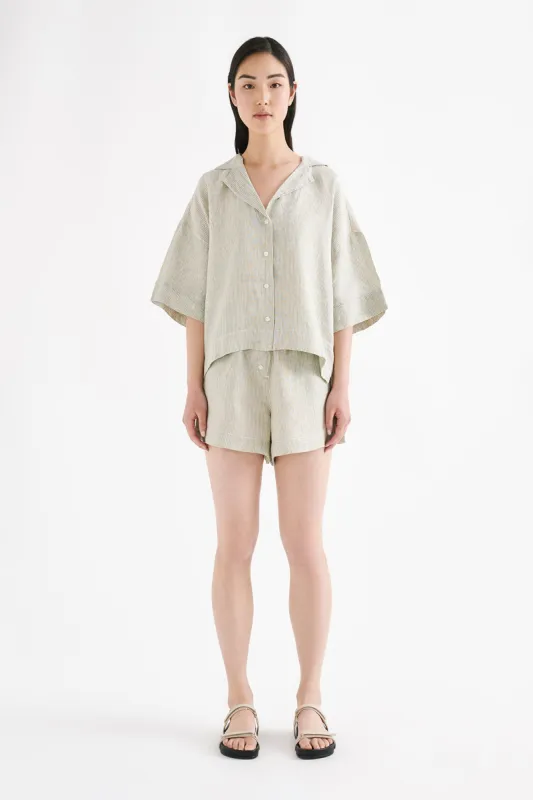 LOUNGE STRIPE LINEN SHORT sold by Nude Lucy