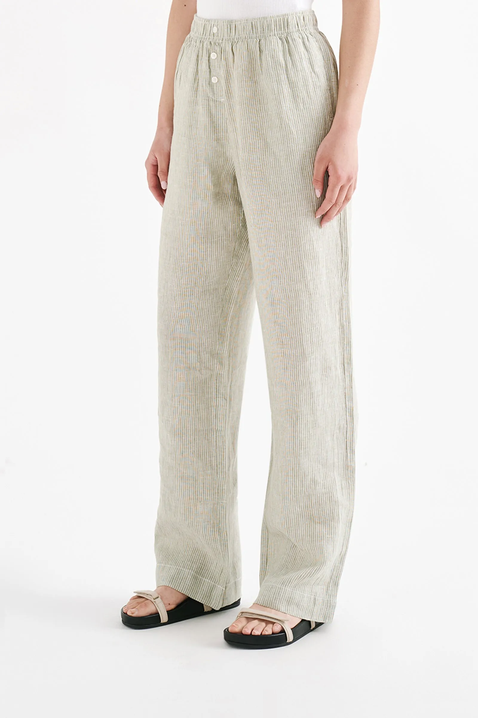 LOUNGE STRIPE LINEN PANT sold by Nude Lucy product image thumbnail 4