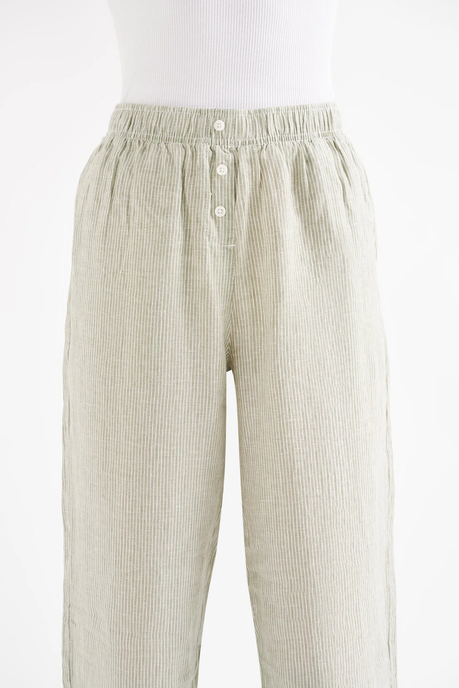 LOUNGE STRIPE LINEN PANT sold by Nude Lucy product image thumbnail 5