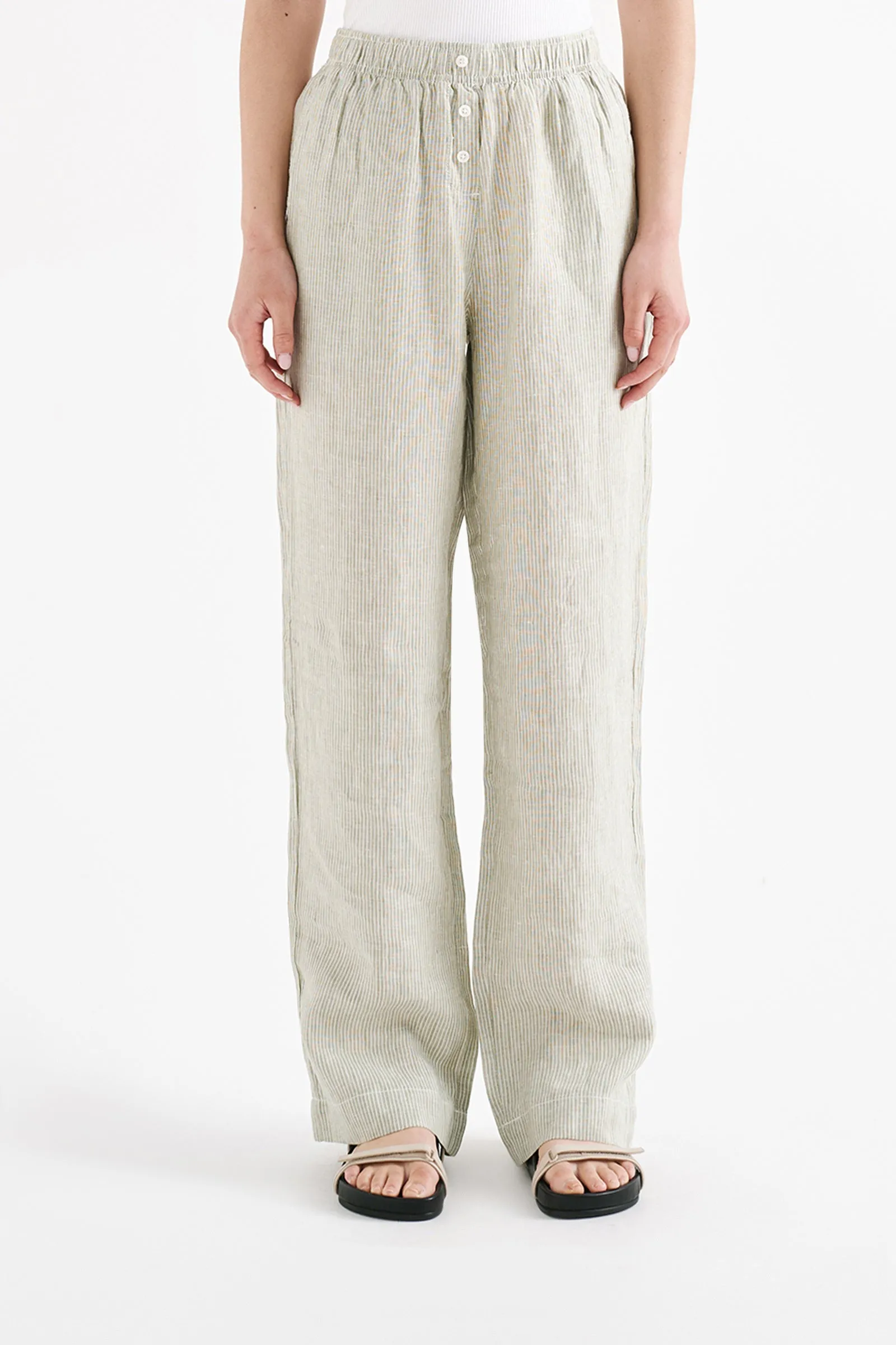 LOUNGE STRIPE LINEN PANT sold by Nude Lucy product image thumbnail 2