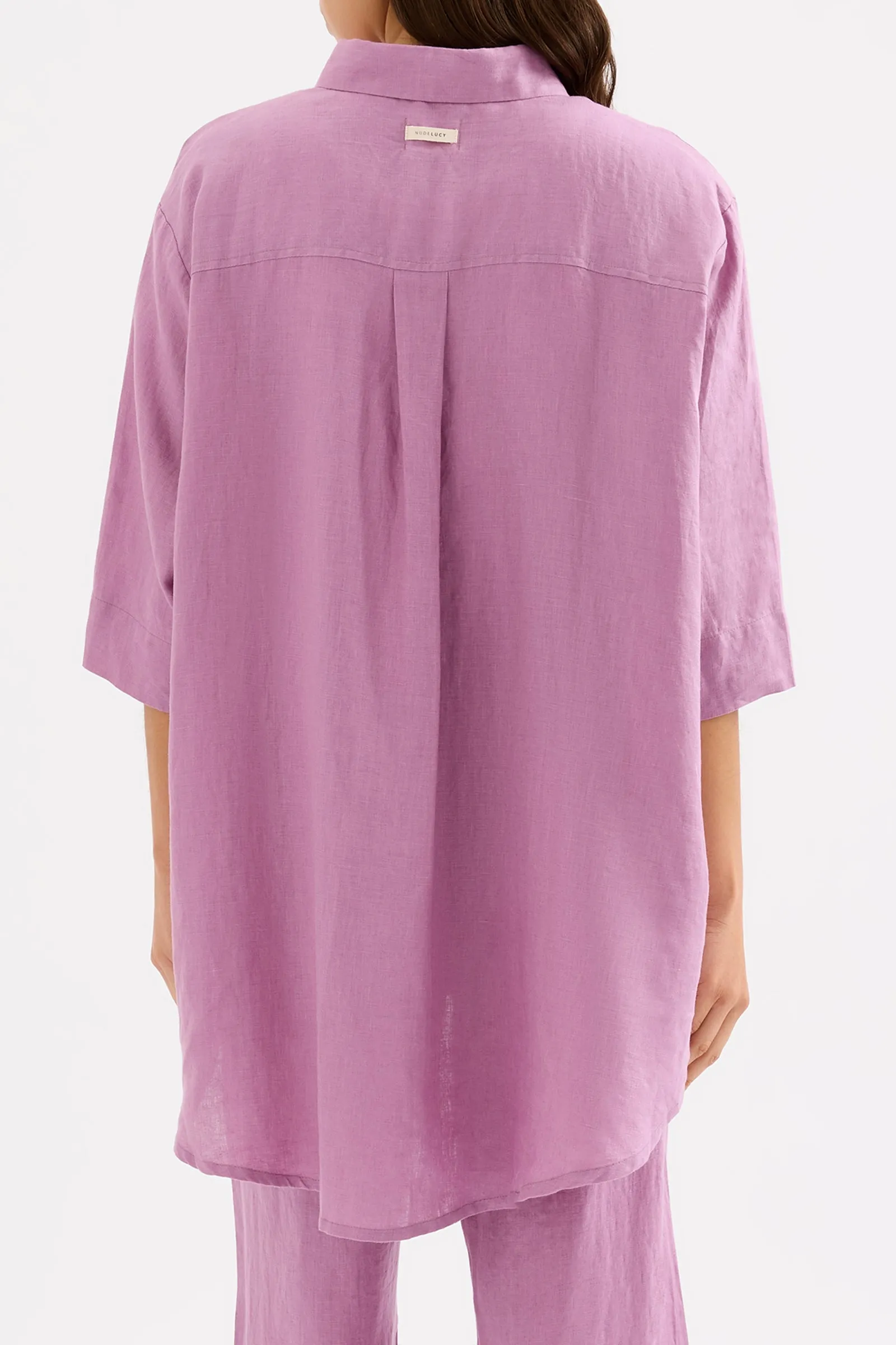 LOUNGE LINEN LONGLINE SHIRT sold by Nude Lucy product image thumbnail 3