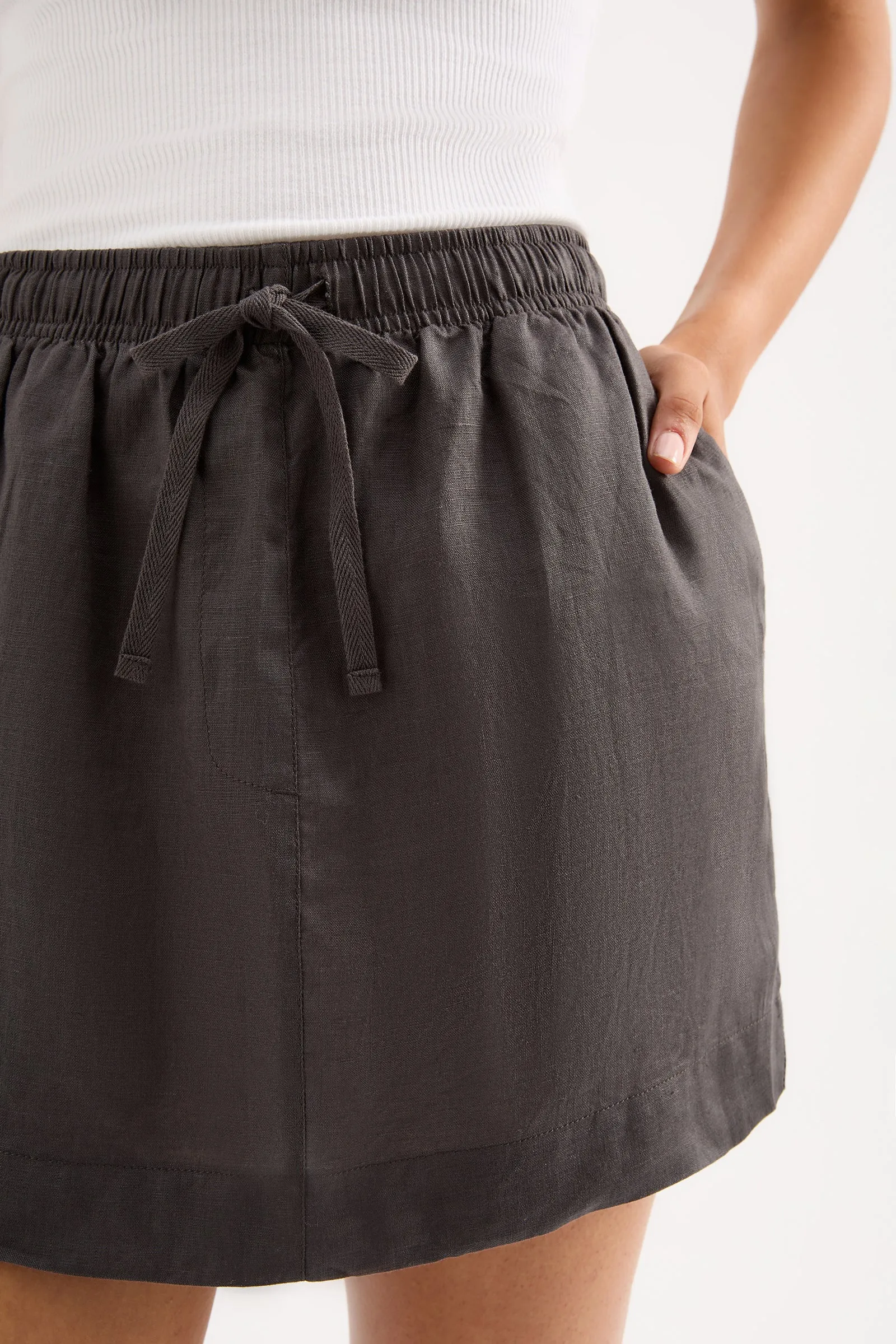 LOUNGE LINEN SKIRT sold by Nude Lucy product image thumbnail 5