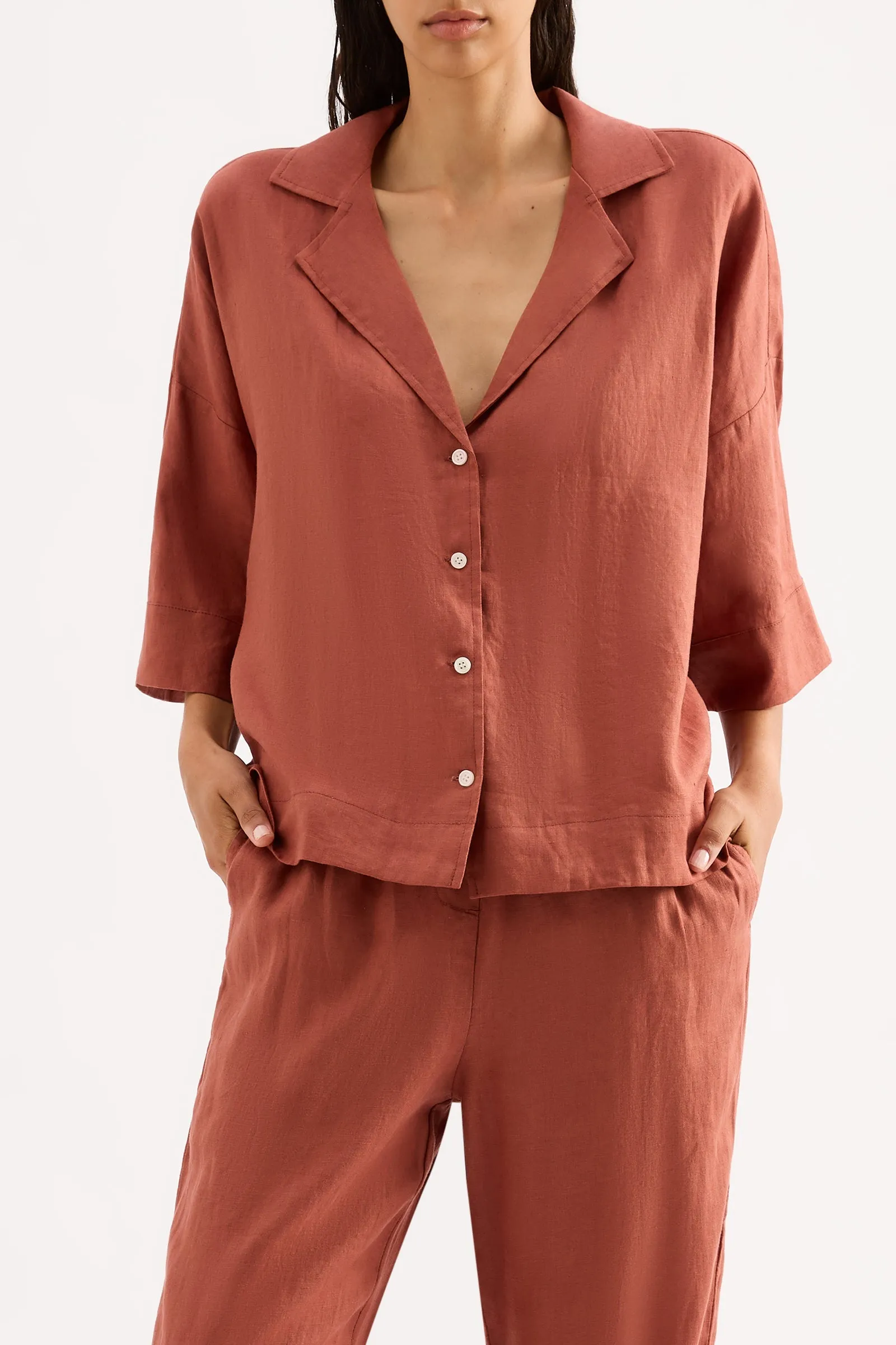 LOUNGE LINEN SHIRT sold by Nude Lucy product image thumbnail 2