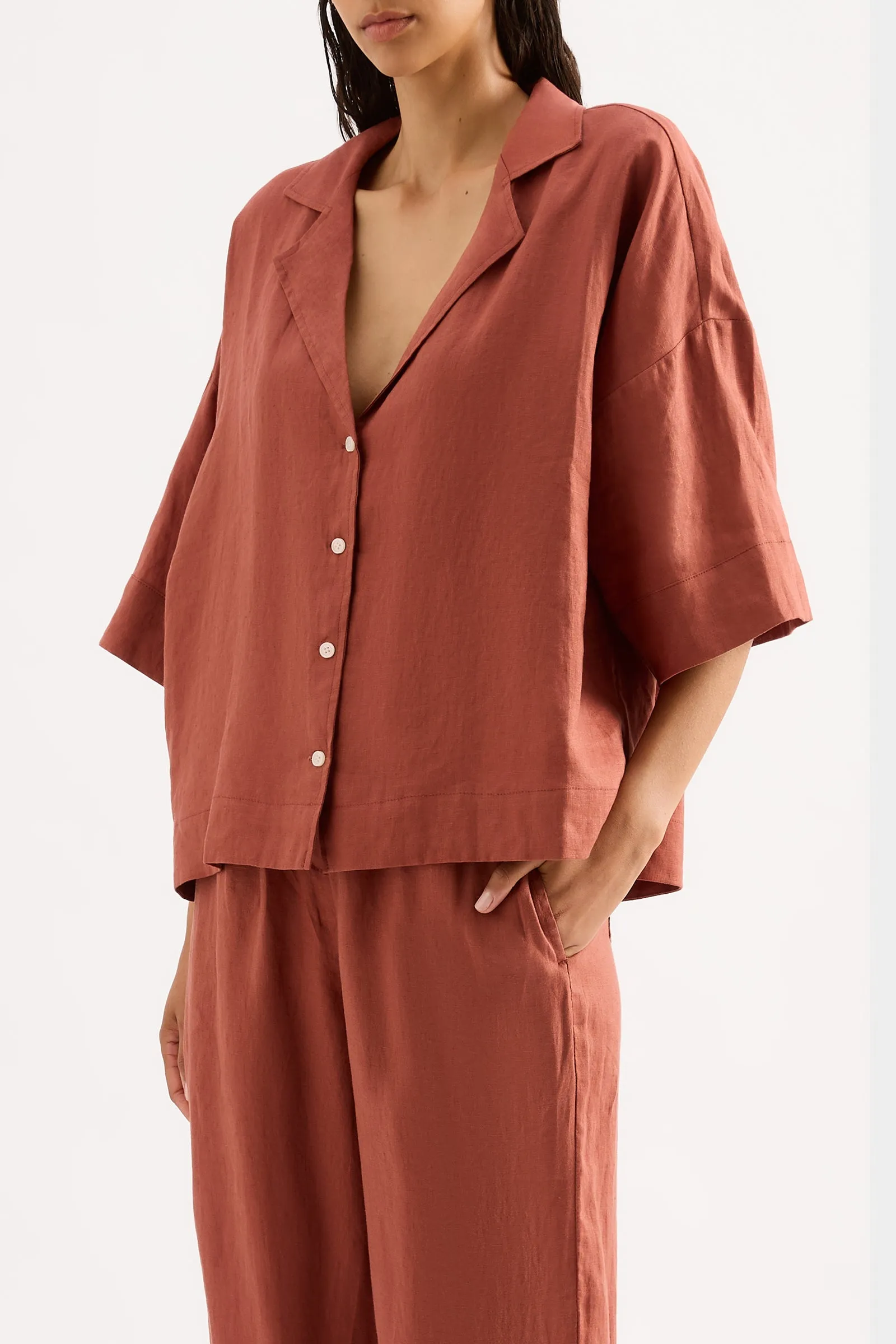LOUNGE LINEN SHIRT sold by Nude Lucy product image thumbnail 3