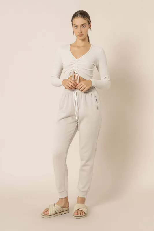 JOEY LS DRAWSTRING WAFFLE TEE sold by Nude Lucy