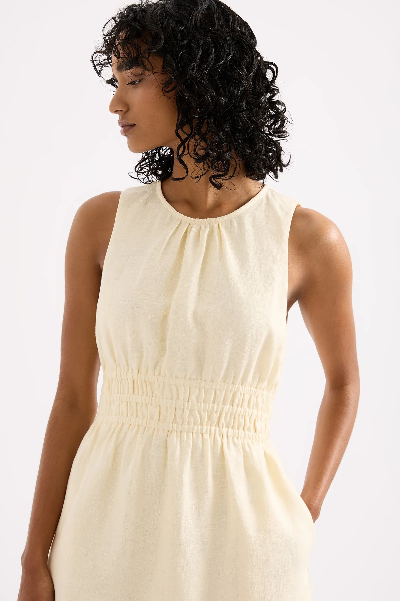 JAXSON LINEN MINI DRESS sold by Nude Lucy product image thumbnail 4