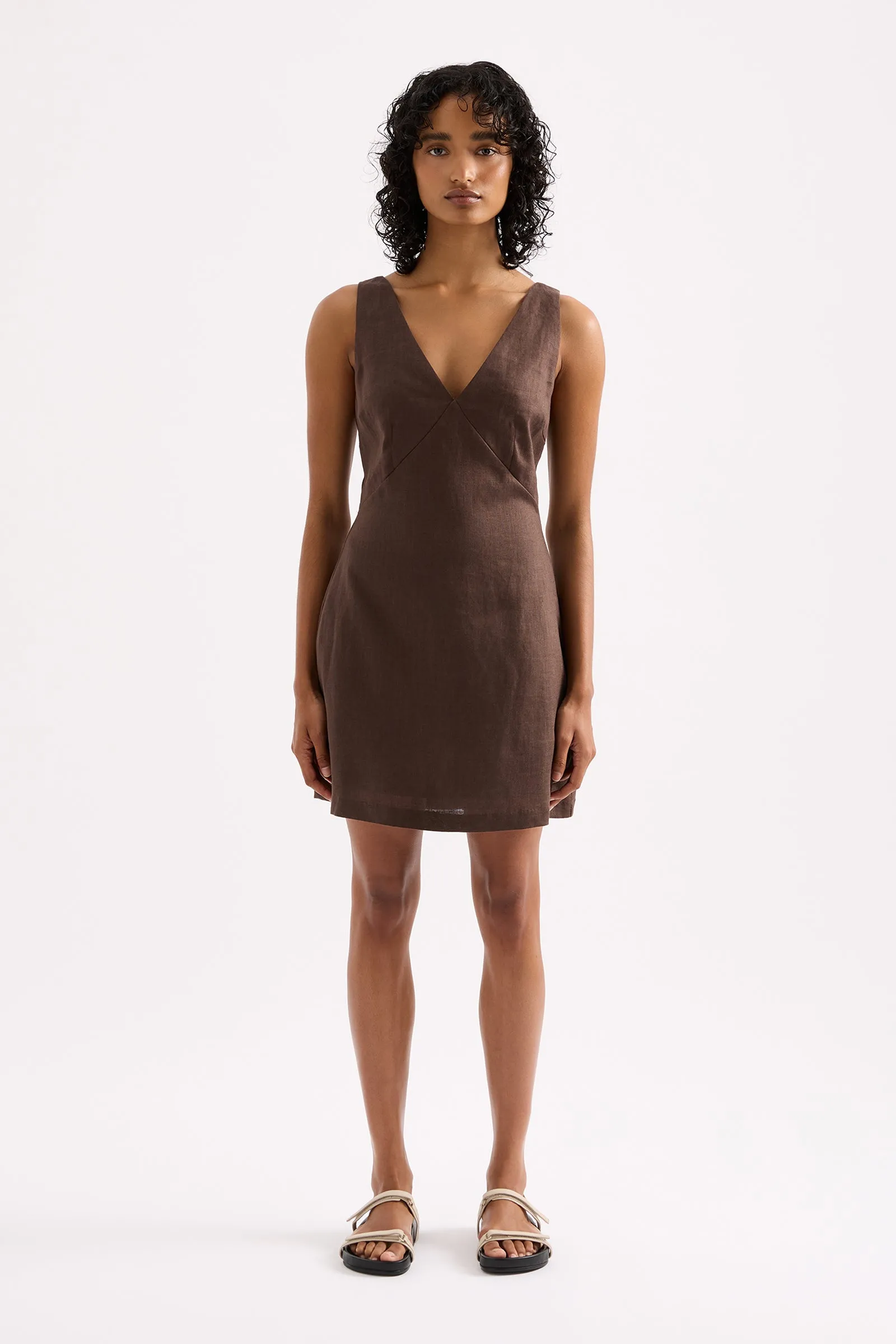 BLAIR LINEN MINI DRESS sold by Nude Lucy