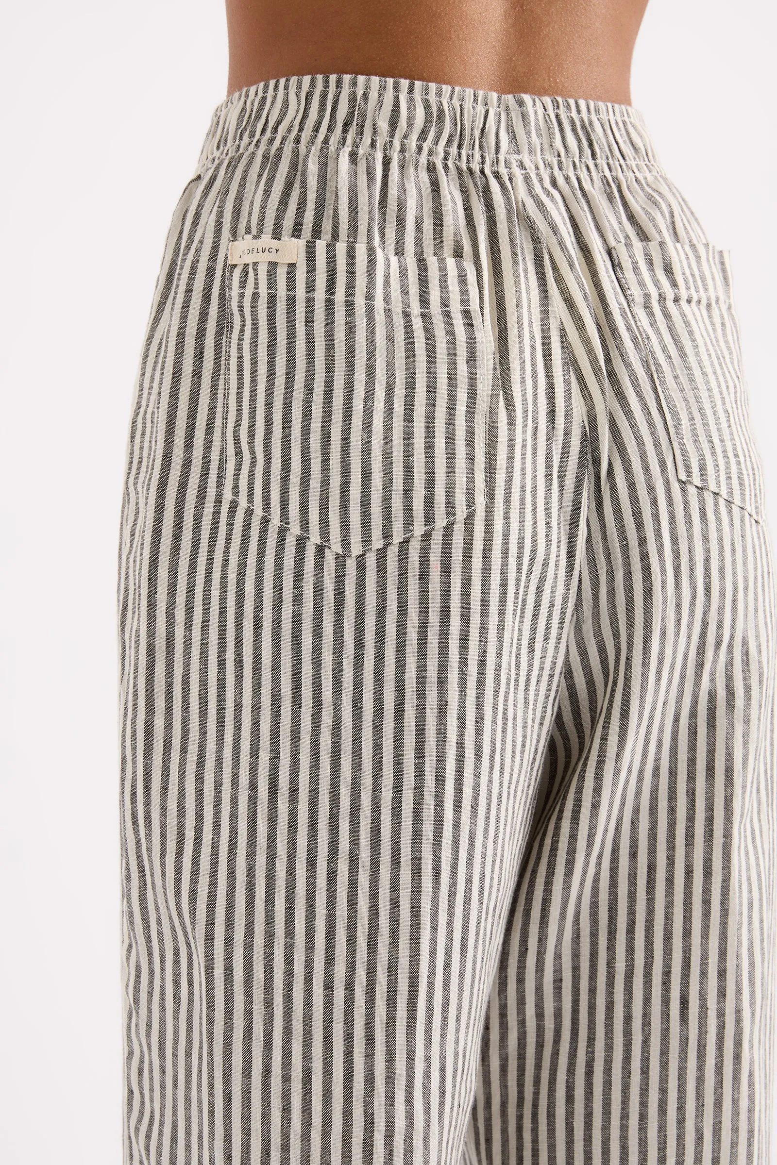 LOUNGE STRIPE LINEN PANT sold by Nude Lucy product image thumbnail 3