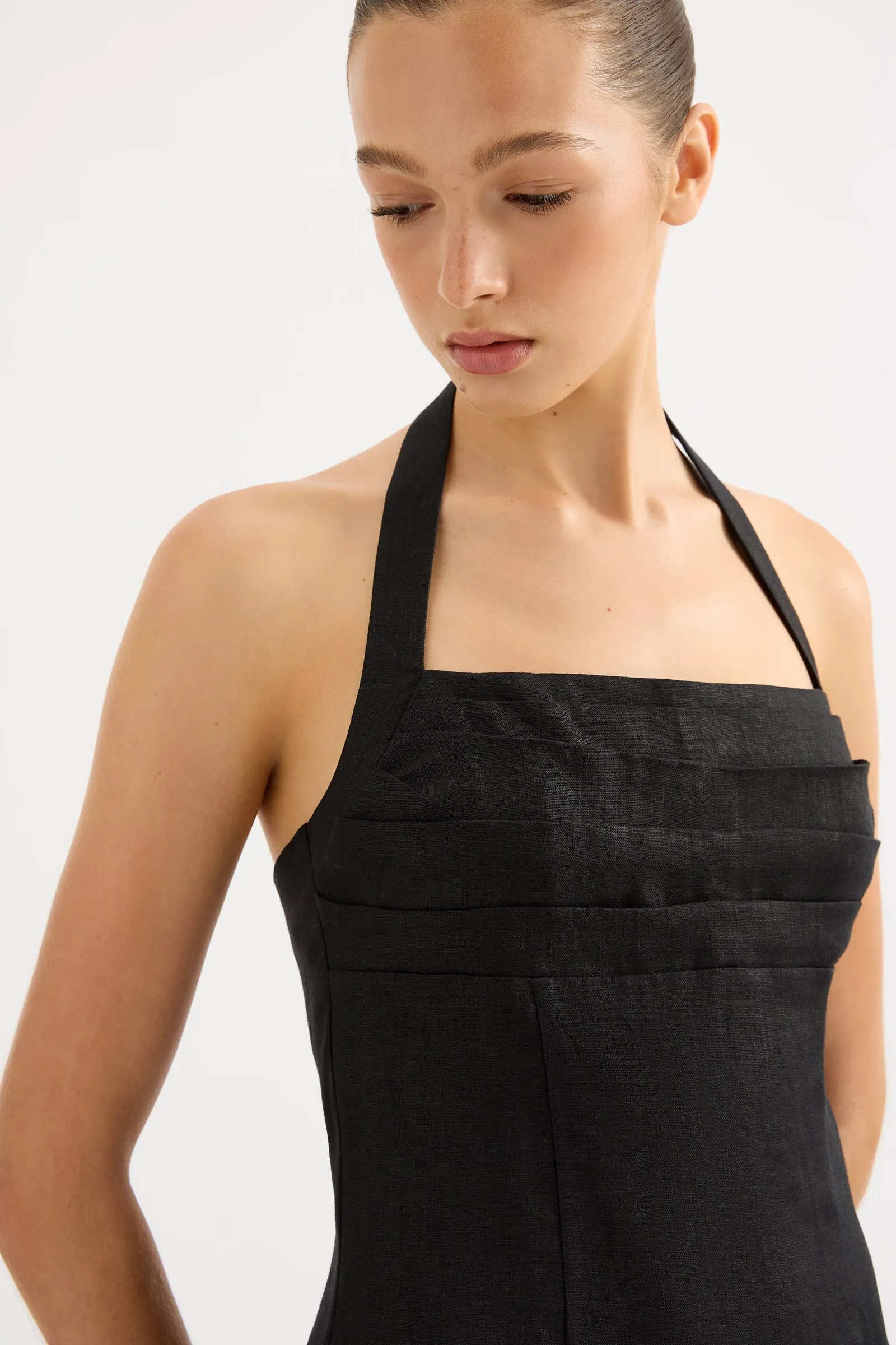 REYES LINEN MINI DRESS sold by Nude Lucy product image thumbnail 4