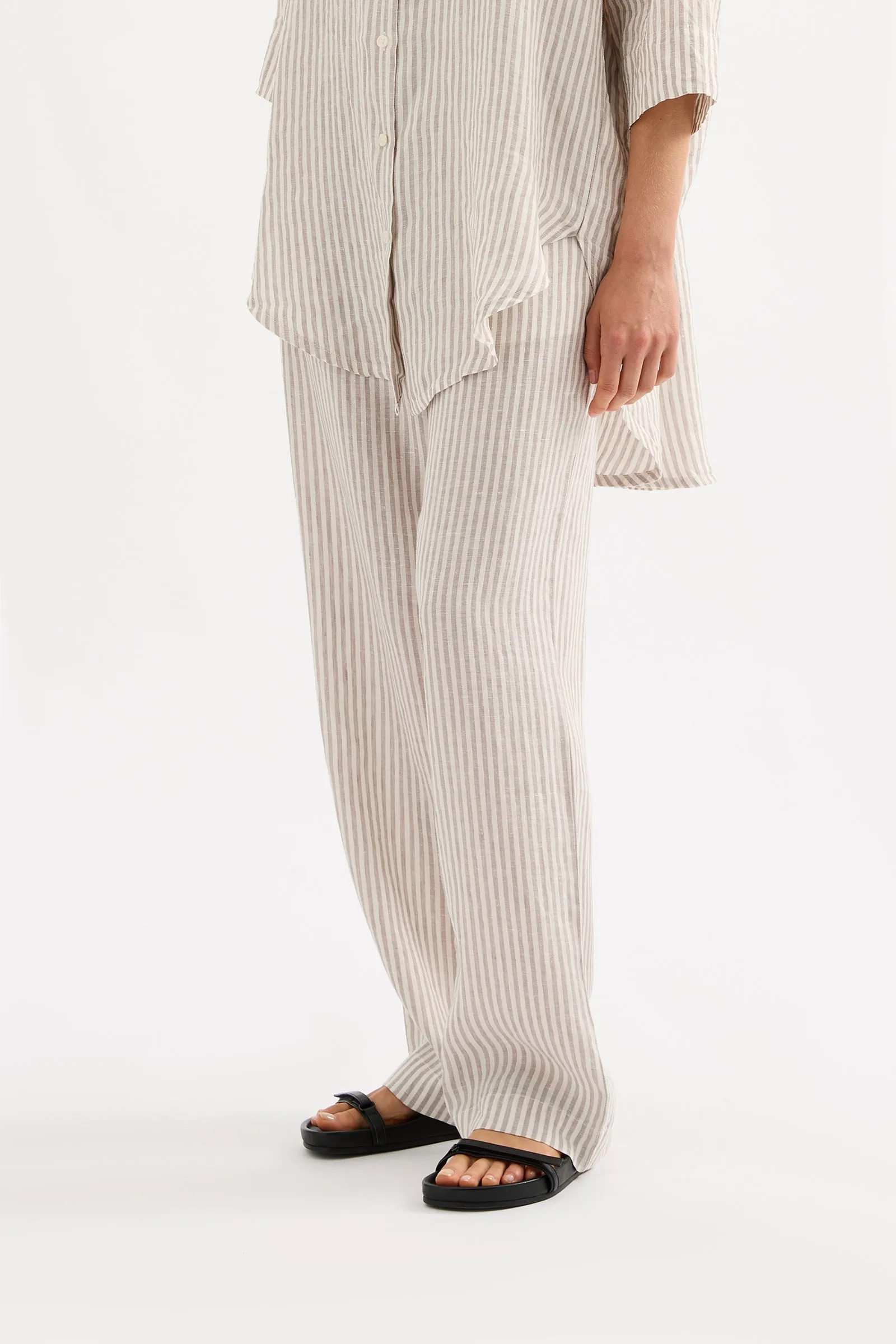 LOUNGE STRIPE LINEN PANT sold by Nude Lucy product image thumbnail 4