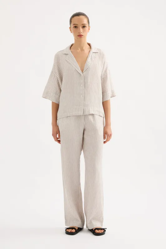LOUNGE STRIPE LINEN PANT sold by Nude Lucy