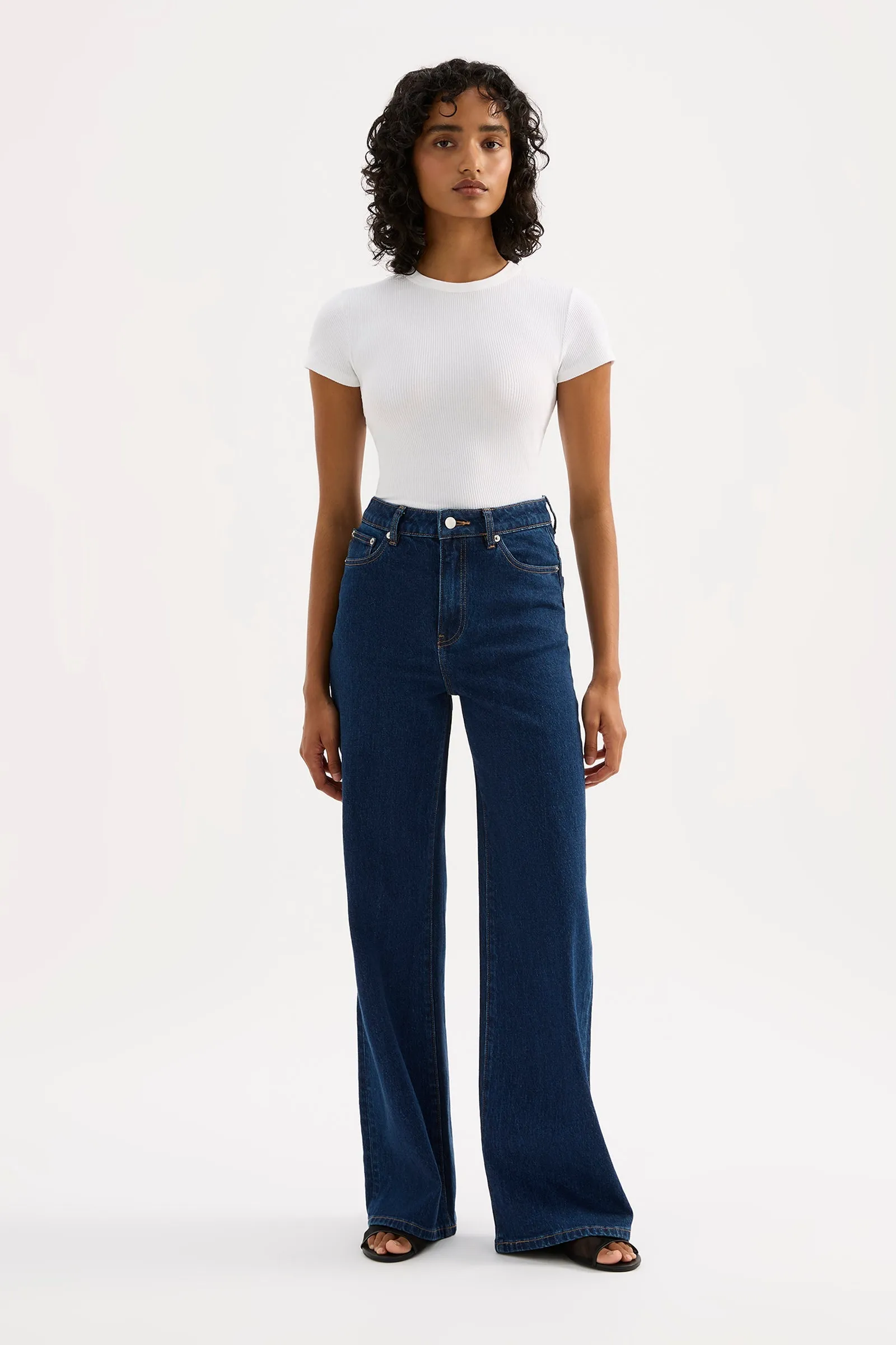 ORGANIC STRETCH WIDE LEG JEAN sold by Nude Lucy