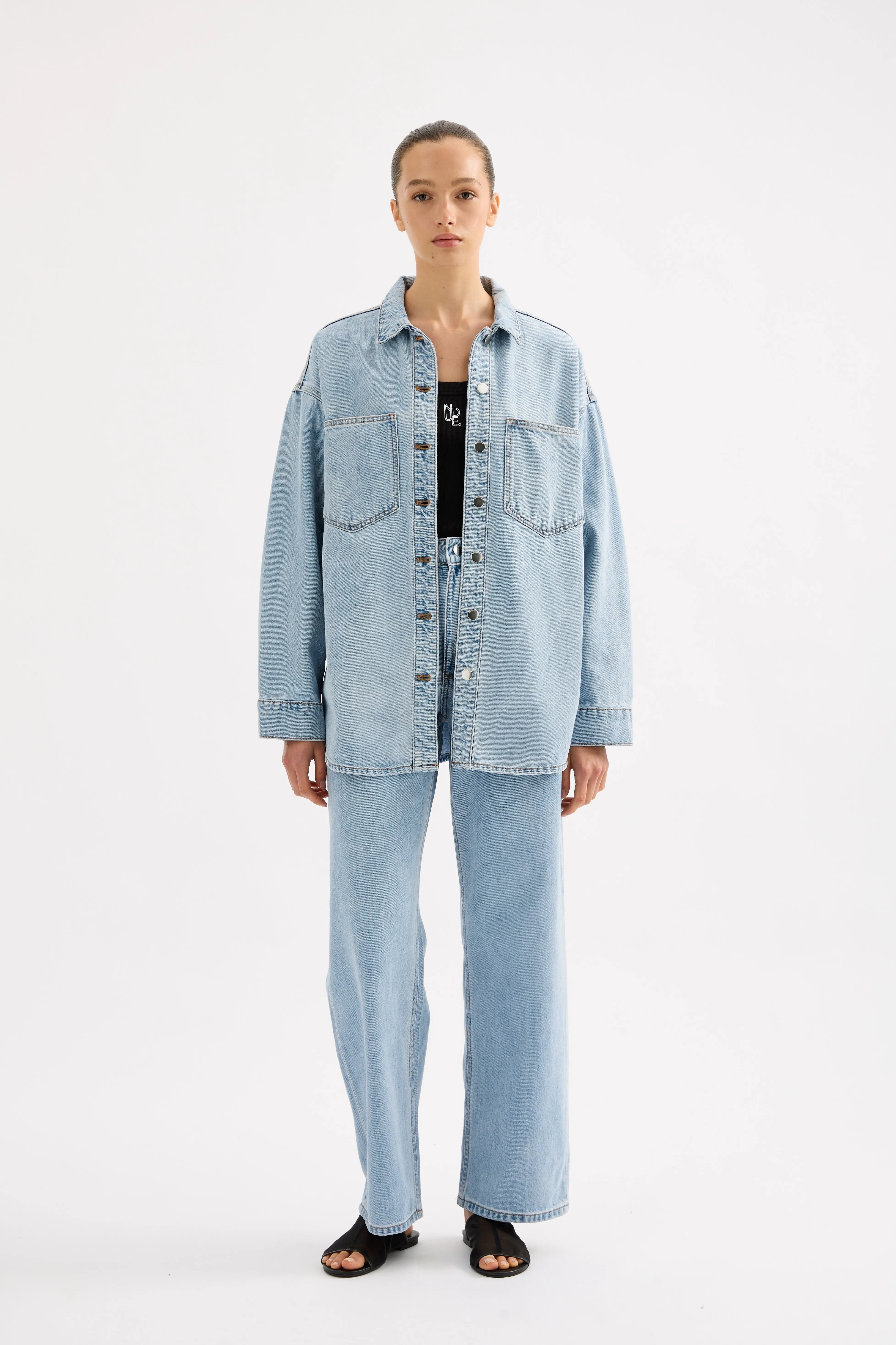 ORGANIC DENIM OVERSHIRT sold by Nude Lucy product image thumbnail 5