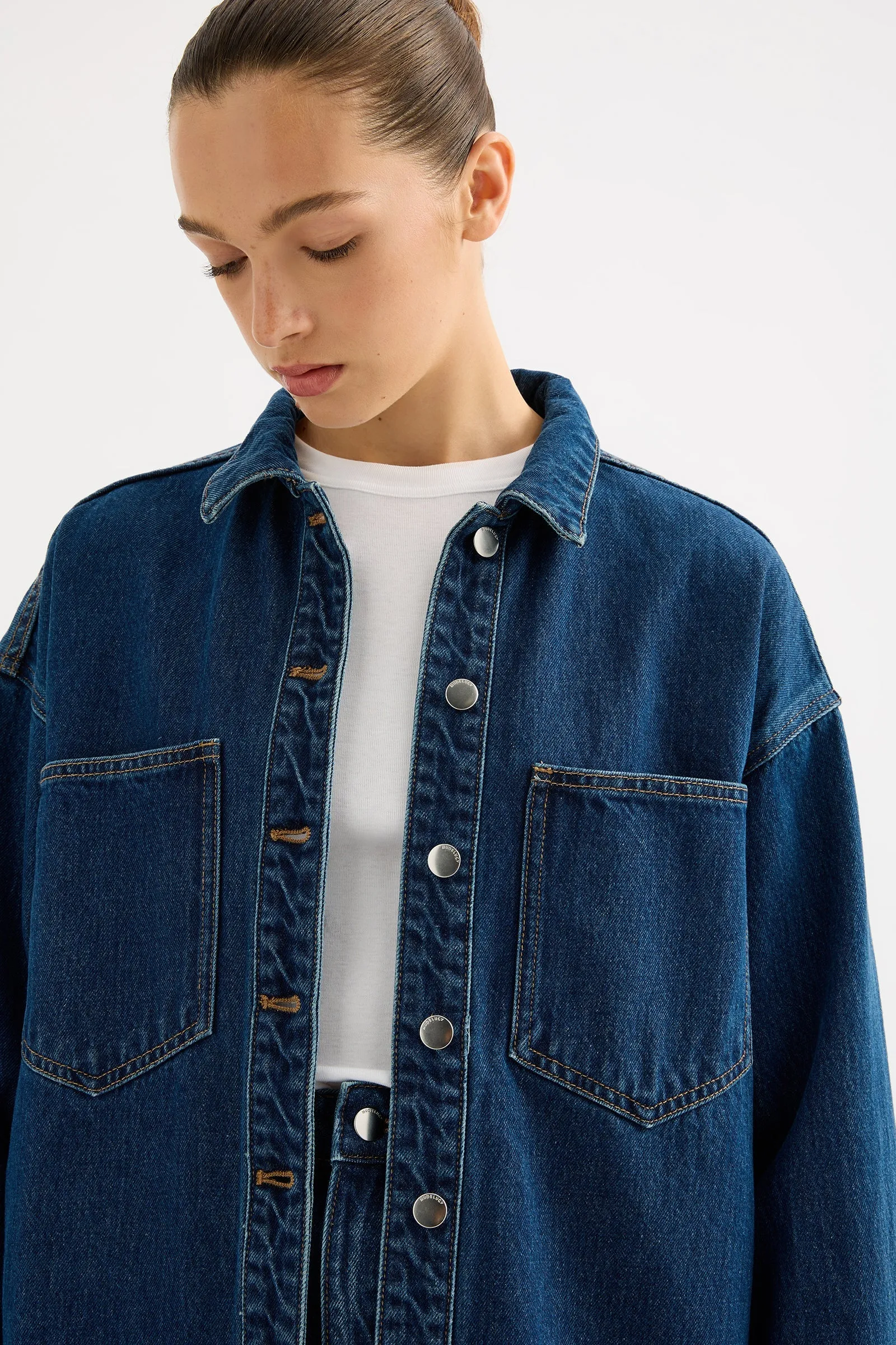 ORGANIC DENIM OVERSHIRT sold by Nude Lucy product image thumbnail 5