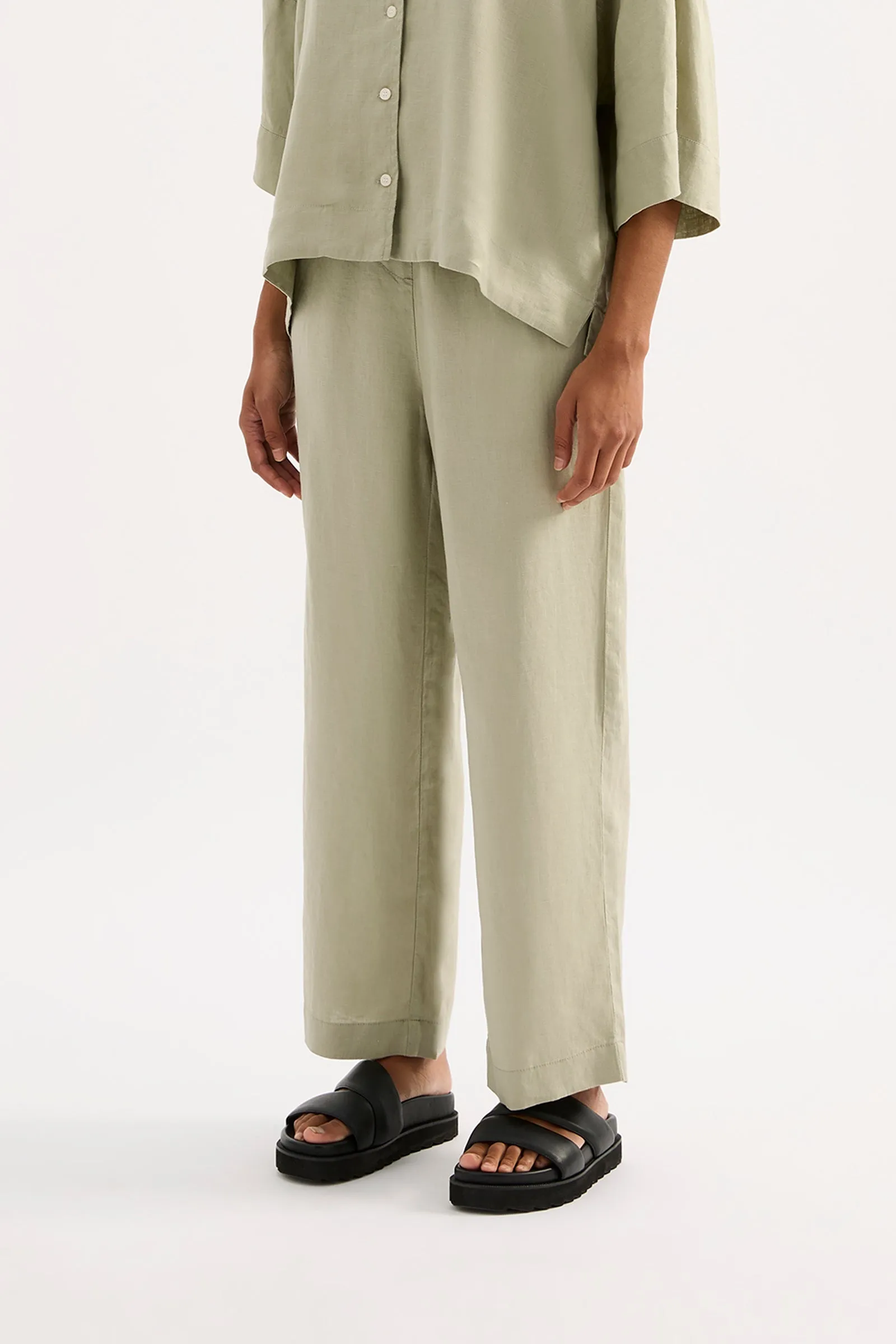 LOUNGE LINEN CROP PANT sold by Nude Lucy product image thumbnail 3