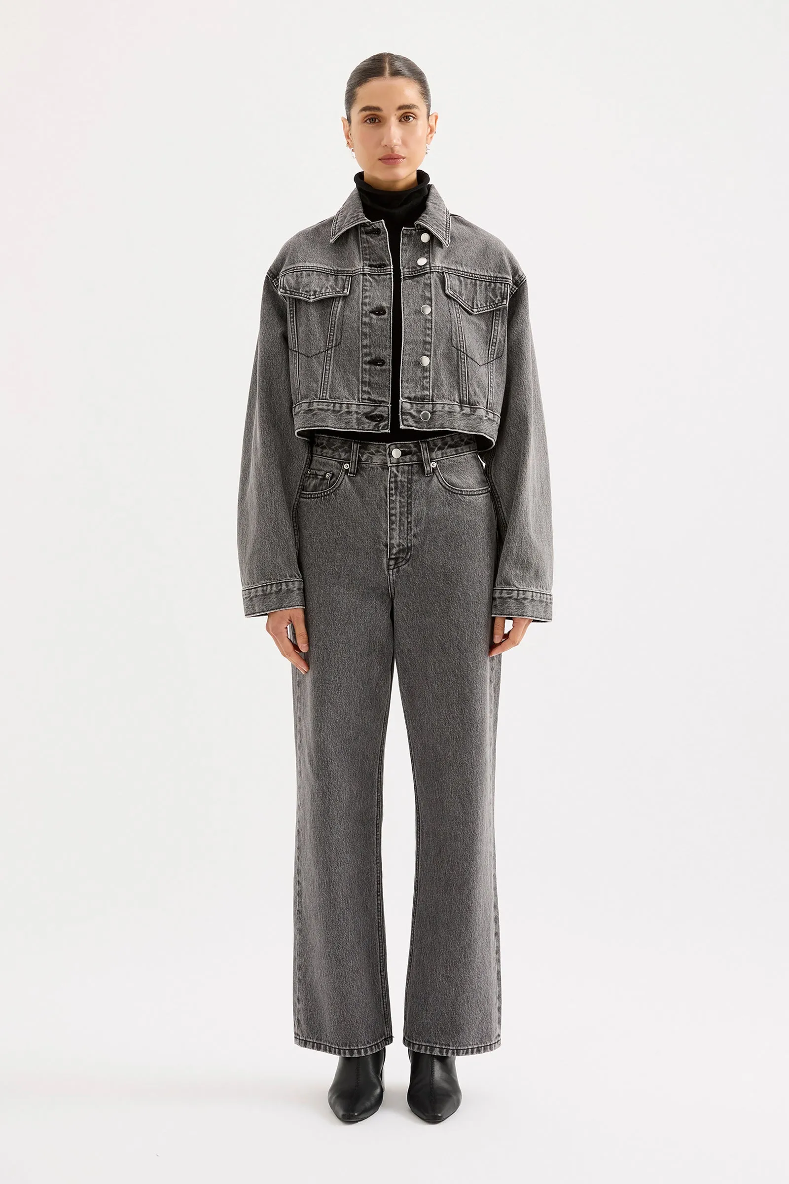 ORGANIC DENIM CROP JACKET sold by Nude Lucy