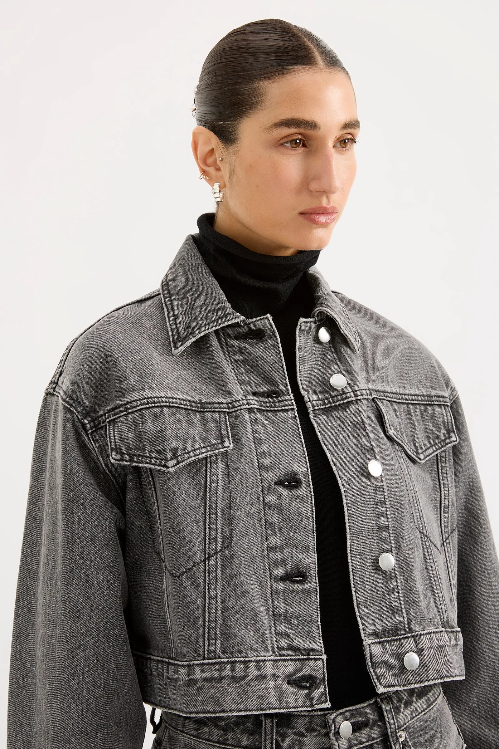 ORGANIC DENIM CROP JACKET sold by Nude Lucy product image thumbnail 5