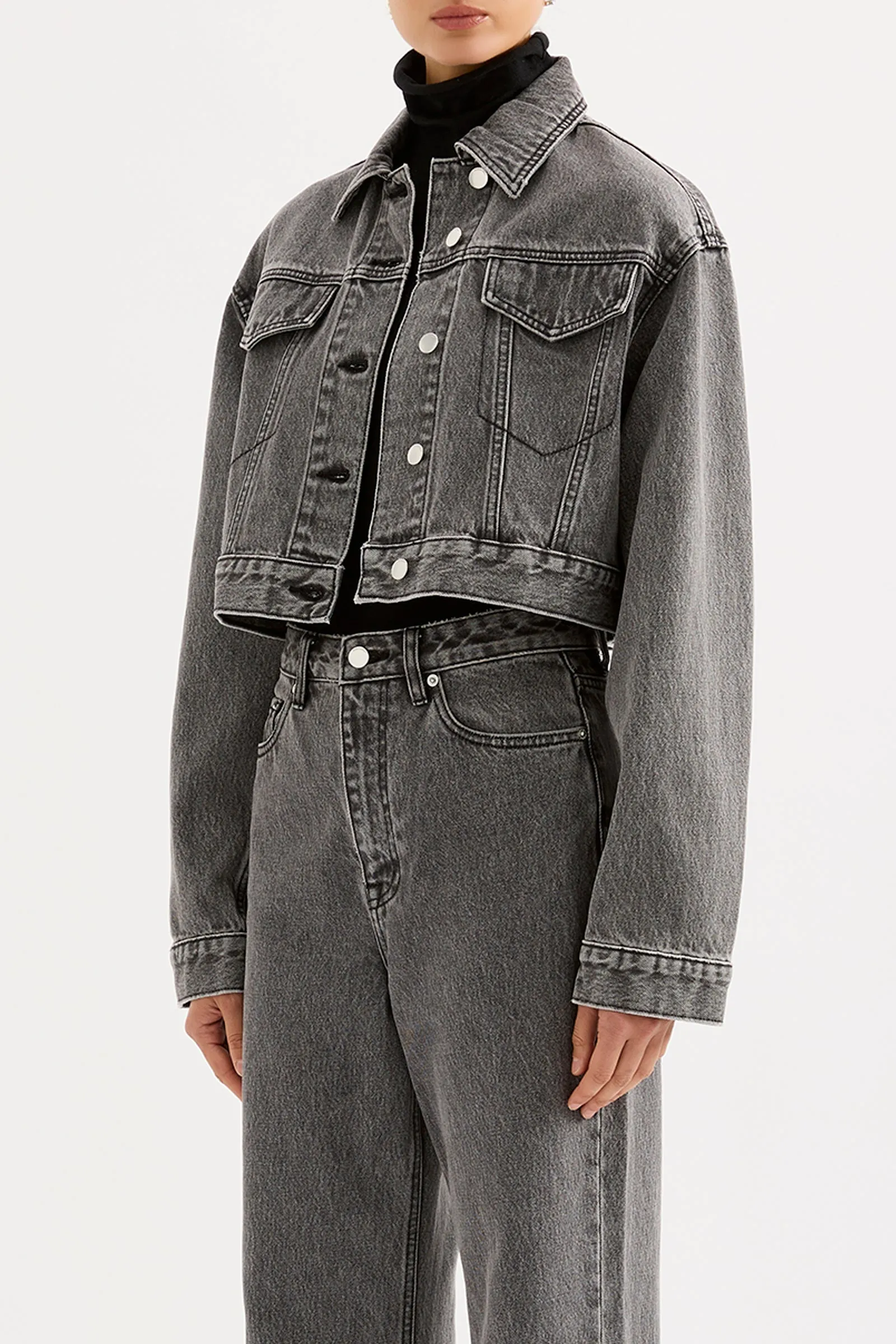 ORGANIC DENIM CROP JACKET sold by Nude Lucy product image thumbnail 3