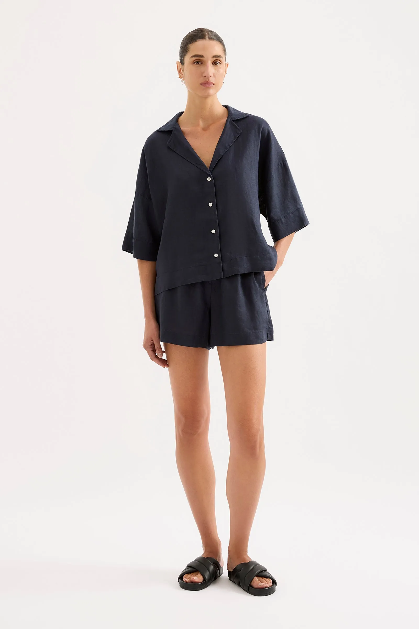 LOUNGE LINEN SHIRT sold by Nude Lucy