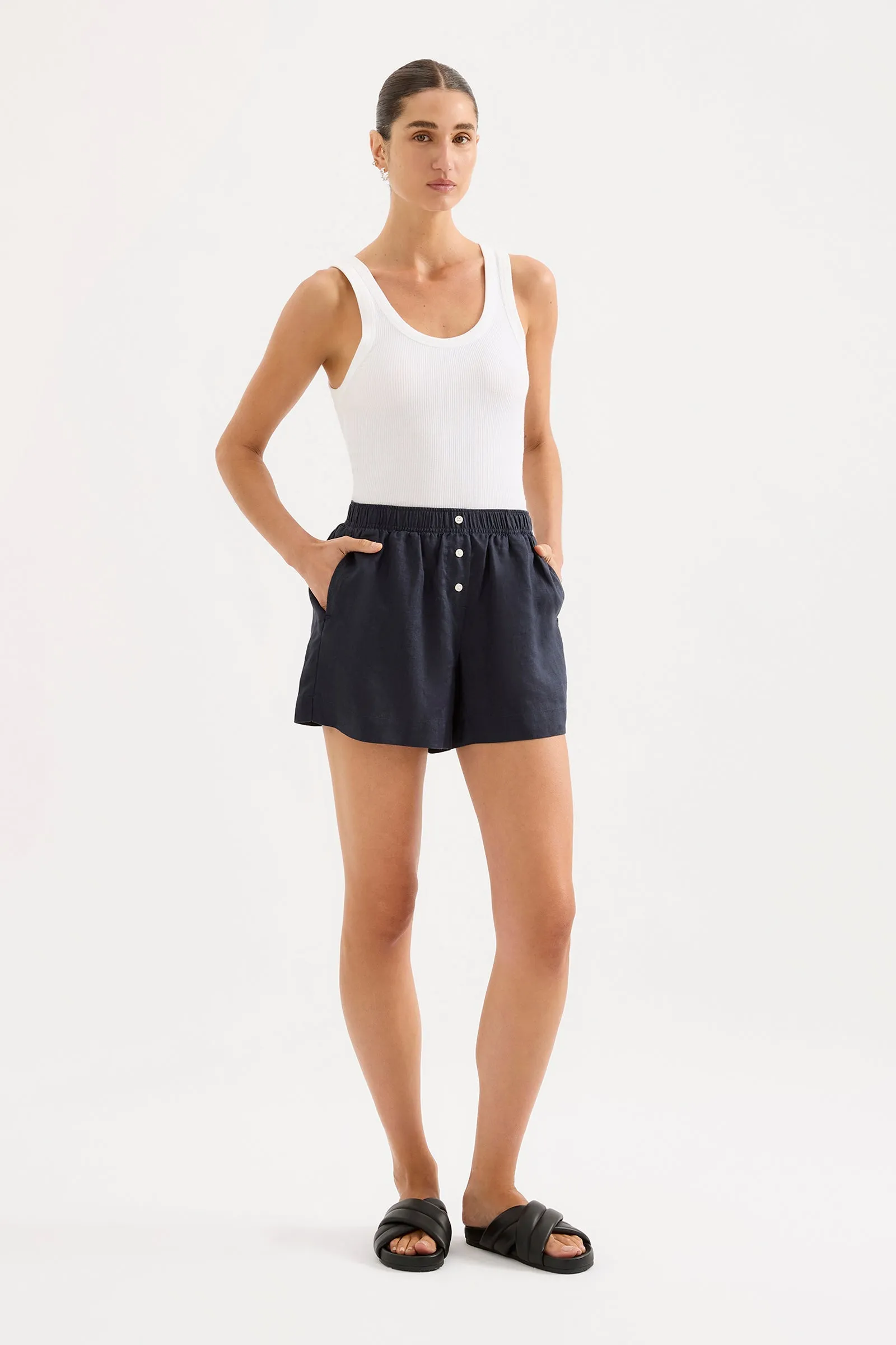 LOUNGE LINEN SHORT sold by Nude Lucy