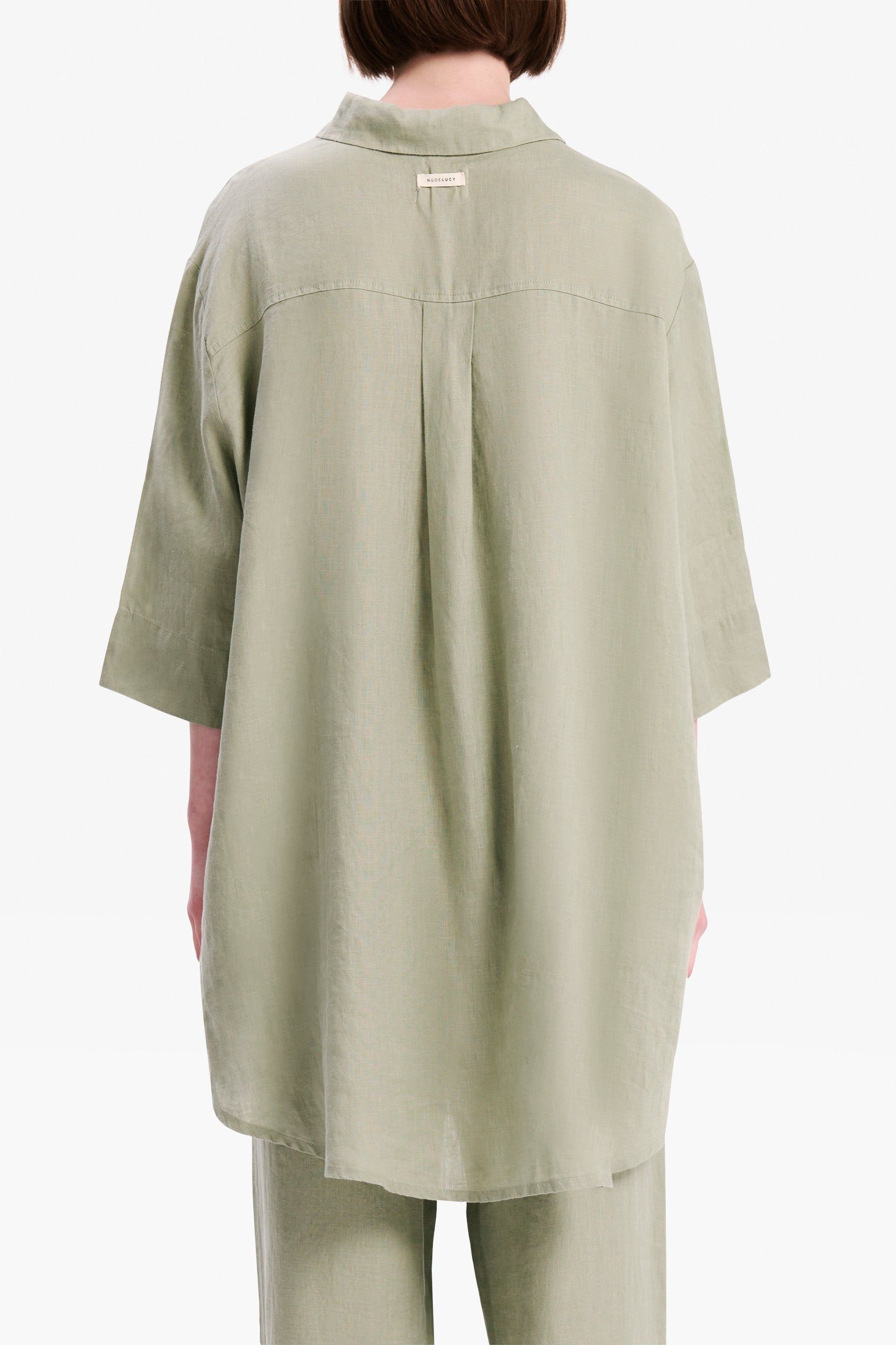 LOUNGE LINEN LONGLINE SHIRT & PANT SET sold by Nude Lucy product image thumbnail 4