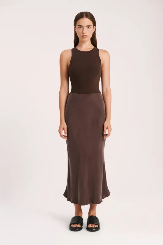 HARLOW CUPRO MIDI SKIRT sold by Nude Lucy